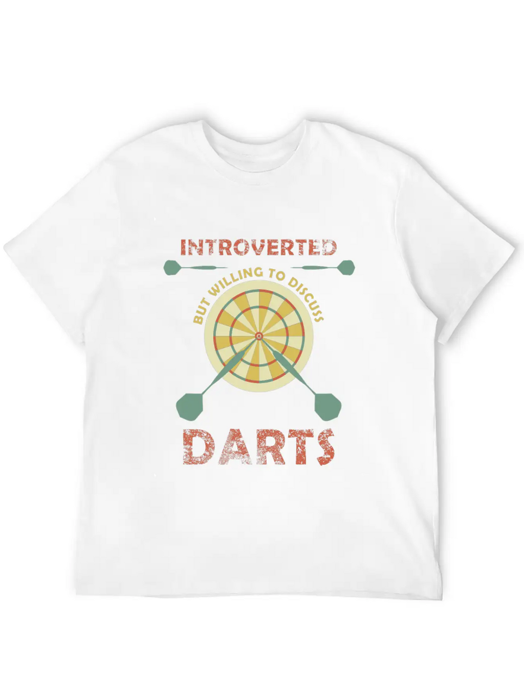 Introverted But Willing To Discuss Darts Funny Unisex Short Sleeve Soft Cotton T-Shirt – Casual Everyday Wear