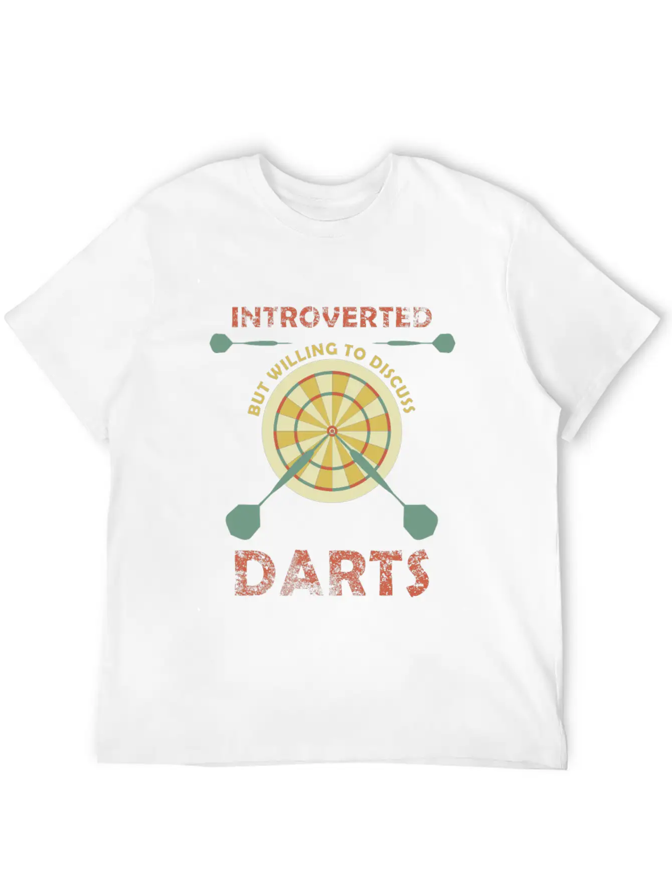Introverted But Willing To Discuss Darts Funny Unisex Short Sleeve Soft Cotton T-Shirt – Casual Everyday Wear
