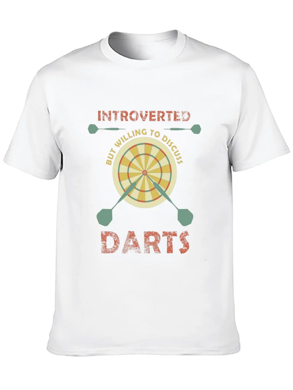Introverted But Willing To Discuss Darts Funny Unisex Short Sleeve Soft Cotton T-Shirt – Casual Everyday Wear