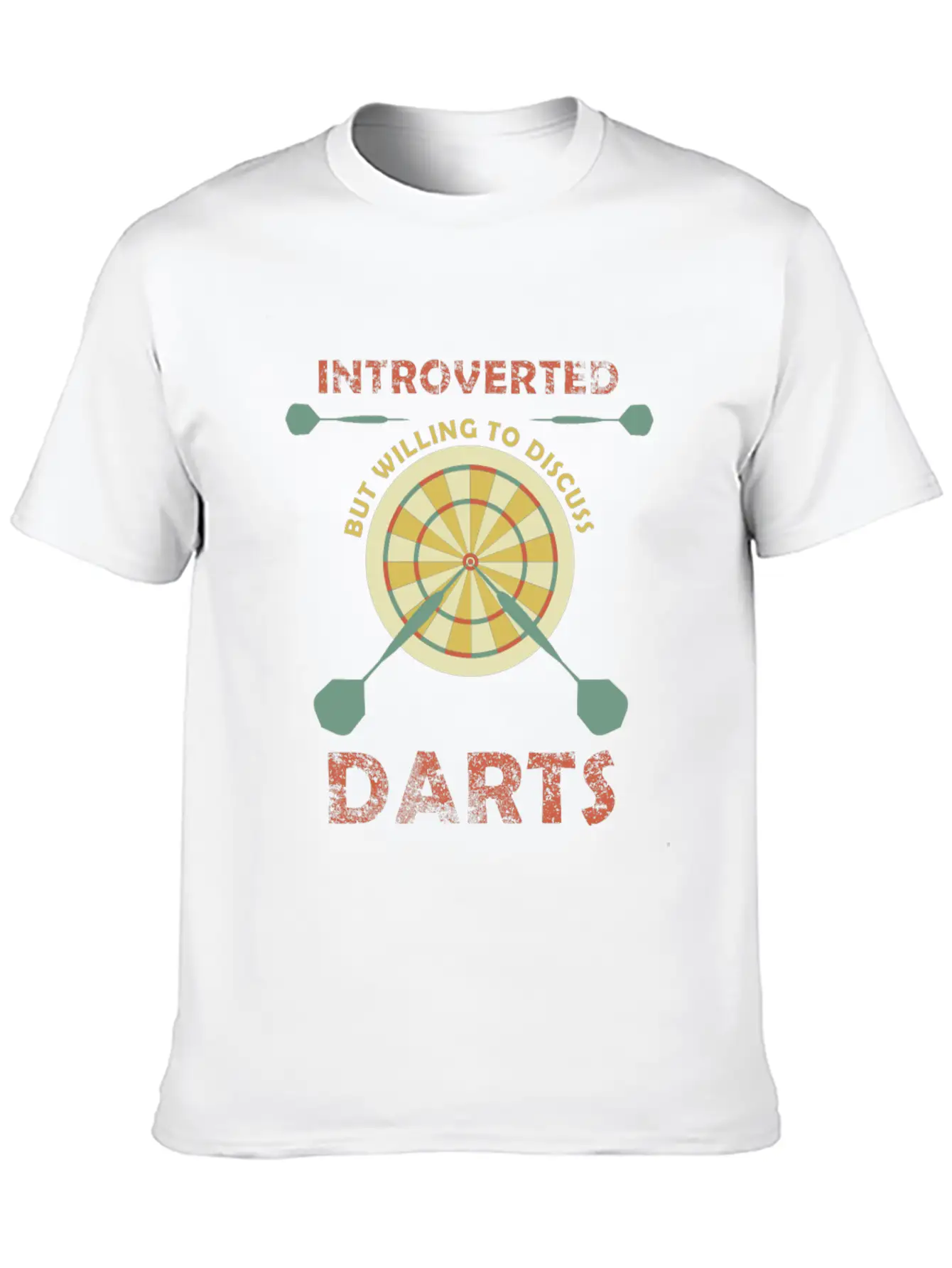 Introverted But Willing To Discuss Darts Funny Unisex Short Sleeve Soft Cotton T-Shirt – Casual Everyday Wear