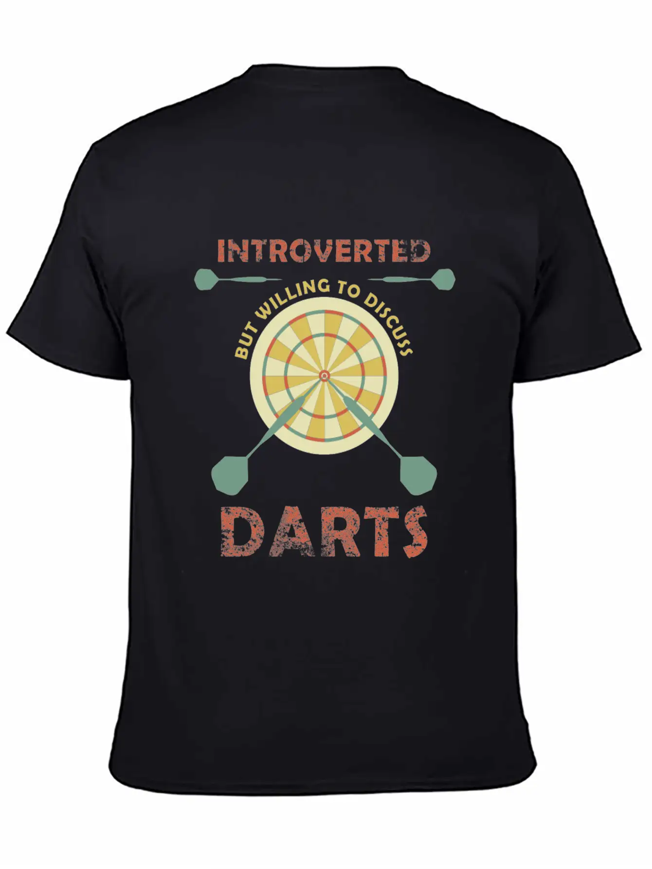 Introverted But Willing To Discuss Darts Funny Unisex Short Sleeve Soft Cotton T-Shirt – Casual Everyday Wear