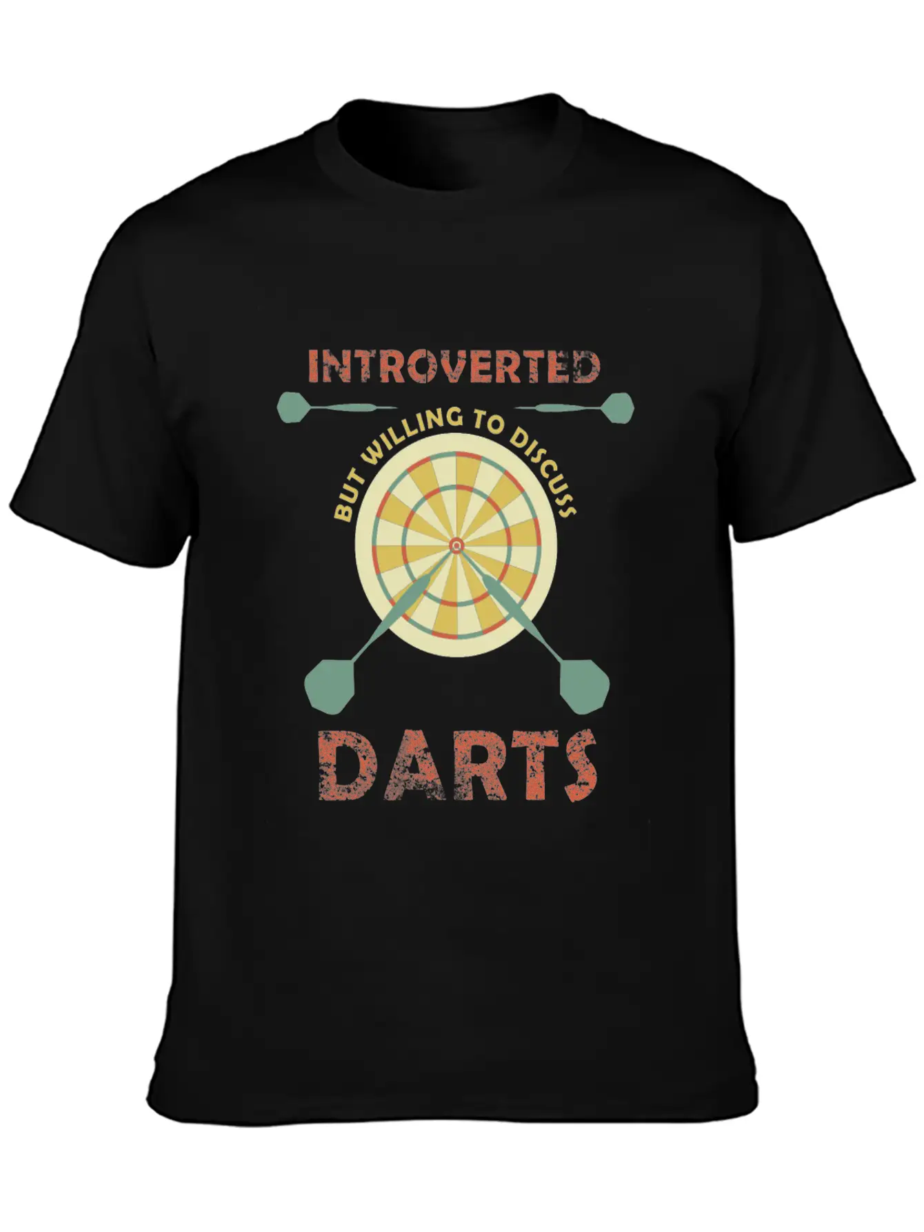Introverted But Willing To Discuss Darts Funny Unisex Short Sleeve Soft Cotton T-Shirt – Casual Everyday Wear