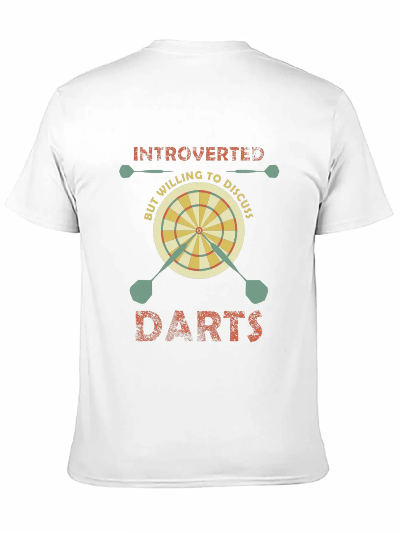 Introverted But Willing To Discuss Darts Funny Unisex Short Sleeve Soft Cotton T-Shirt – Casual Everyday Wear