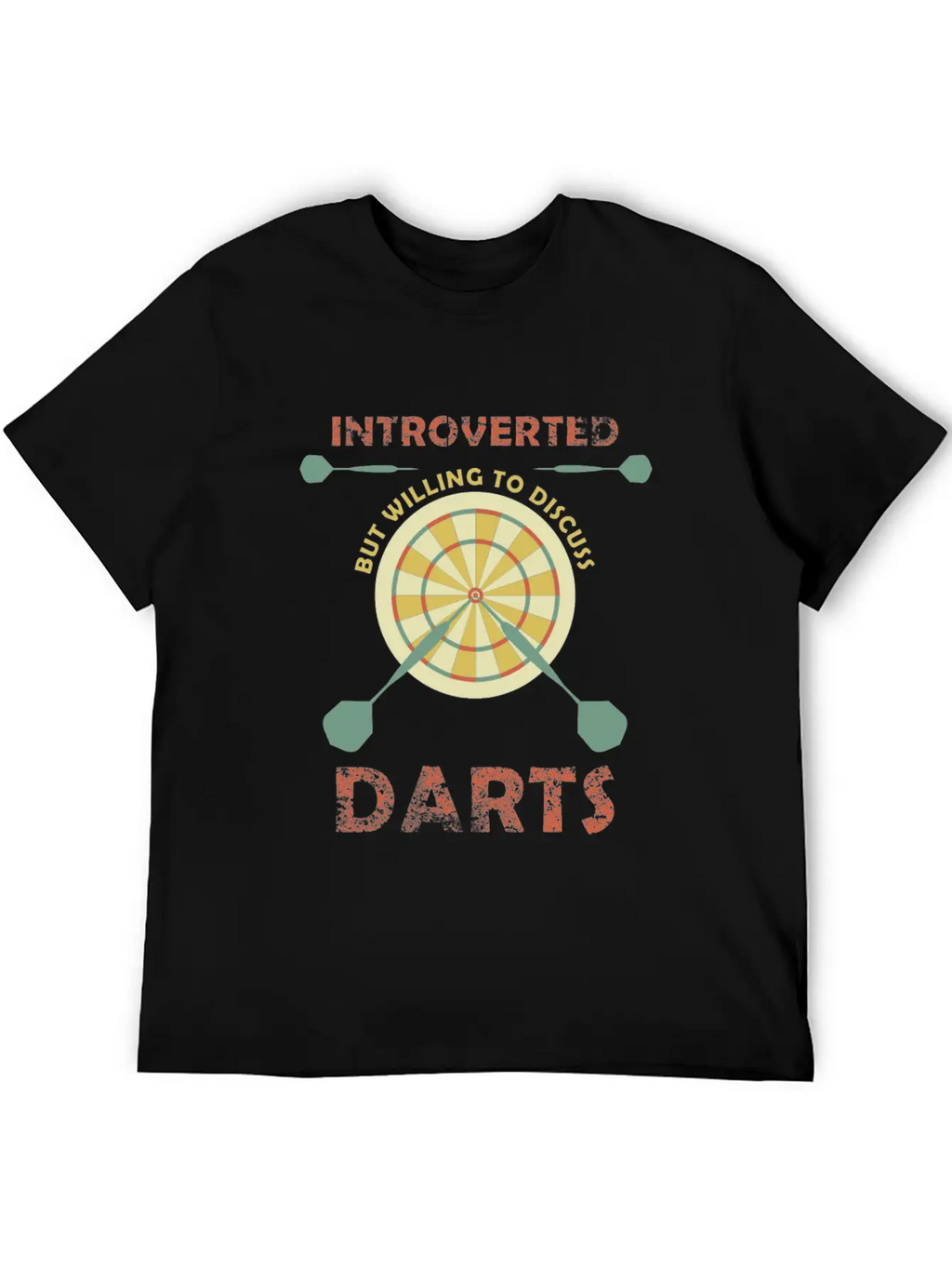 Introverted But Willing To Discuss Darts Funny Unisex Short Sleeve Soft Cotton T-Shirt – Casual Everyday Wear