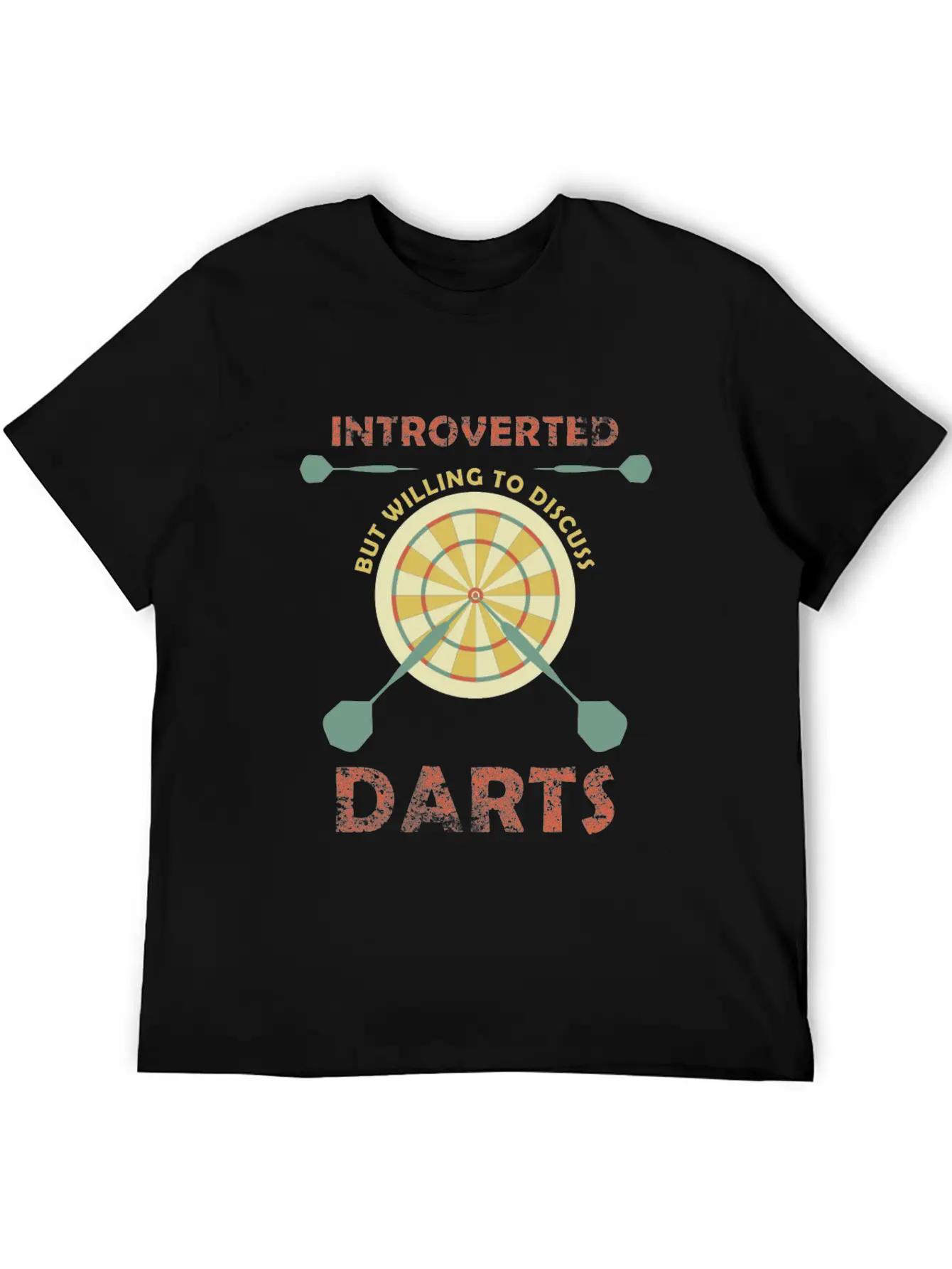 Introverted But Willing To Discuss Darts Funny Unisex Short Sleeve Soft Cotton T-Shirt – Casual Everyday Wear