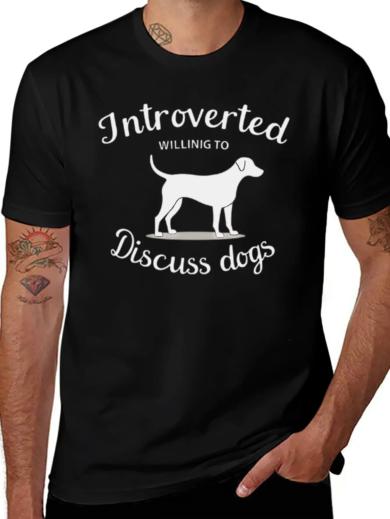 Introverted Dogs Lovers Unisex Casual T-Shirt – Clean Design For Daily Comfort