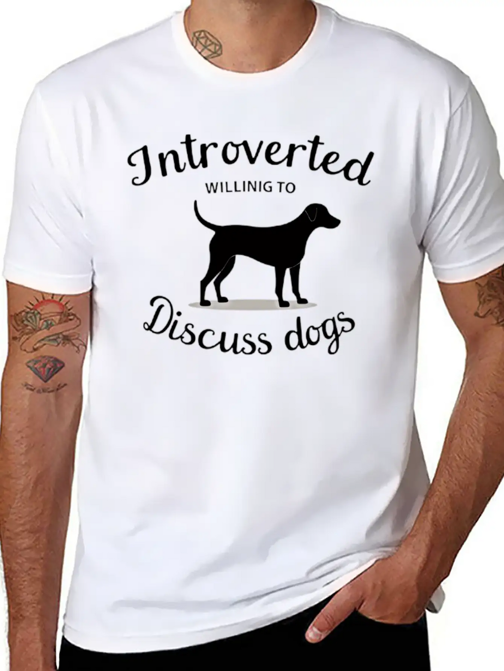 Introverted Dogs Lovers Unisex Casual T-Shirt – Clean Design For Daily Comfort