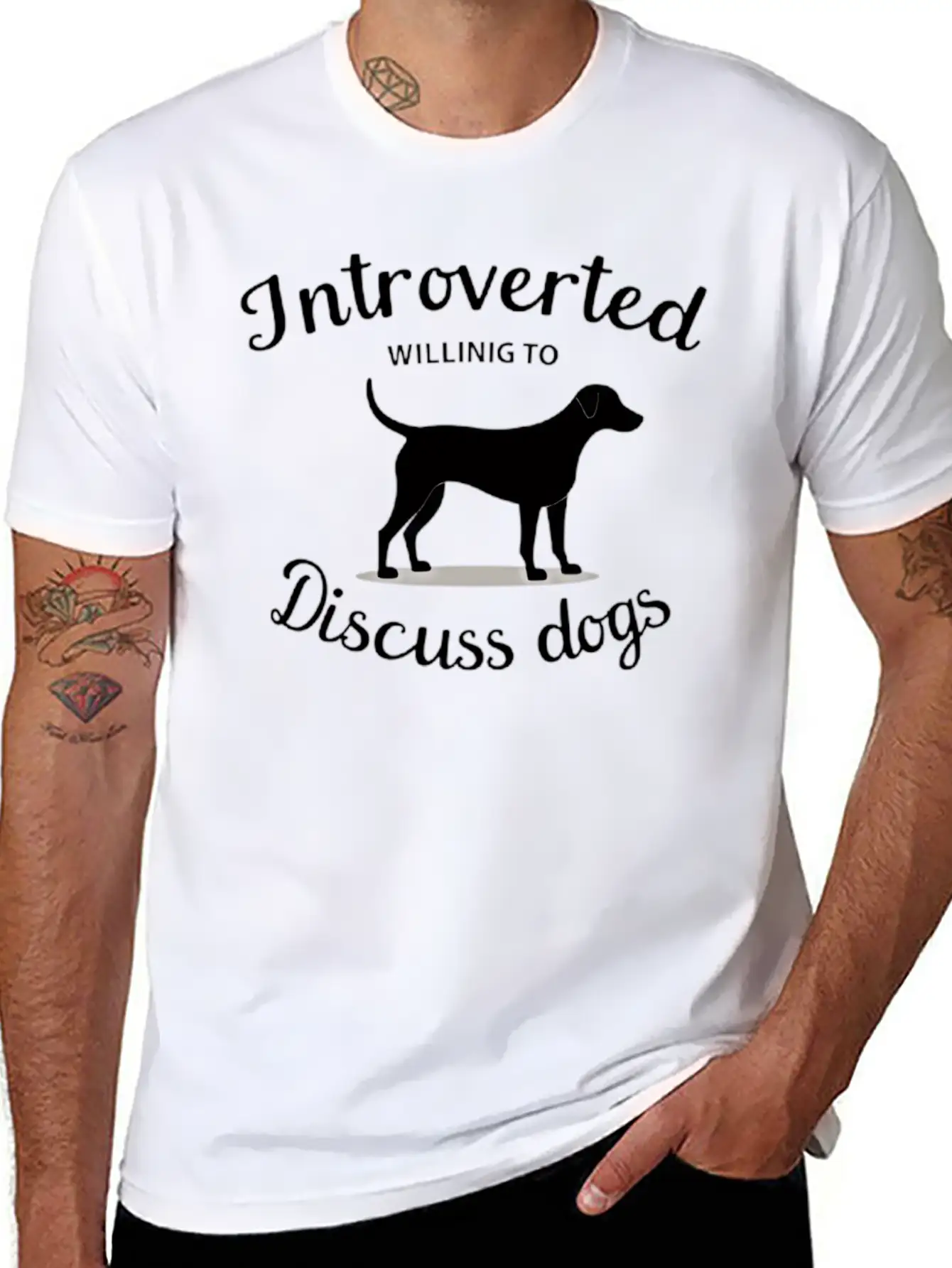 Introverted Dogs Lovers Unisex Casual T-Shirt – Clean Design For Daily Comfort