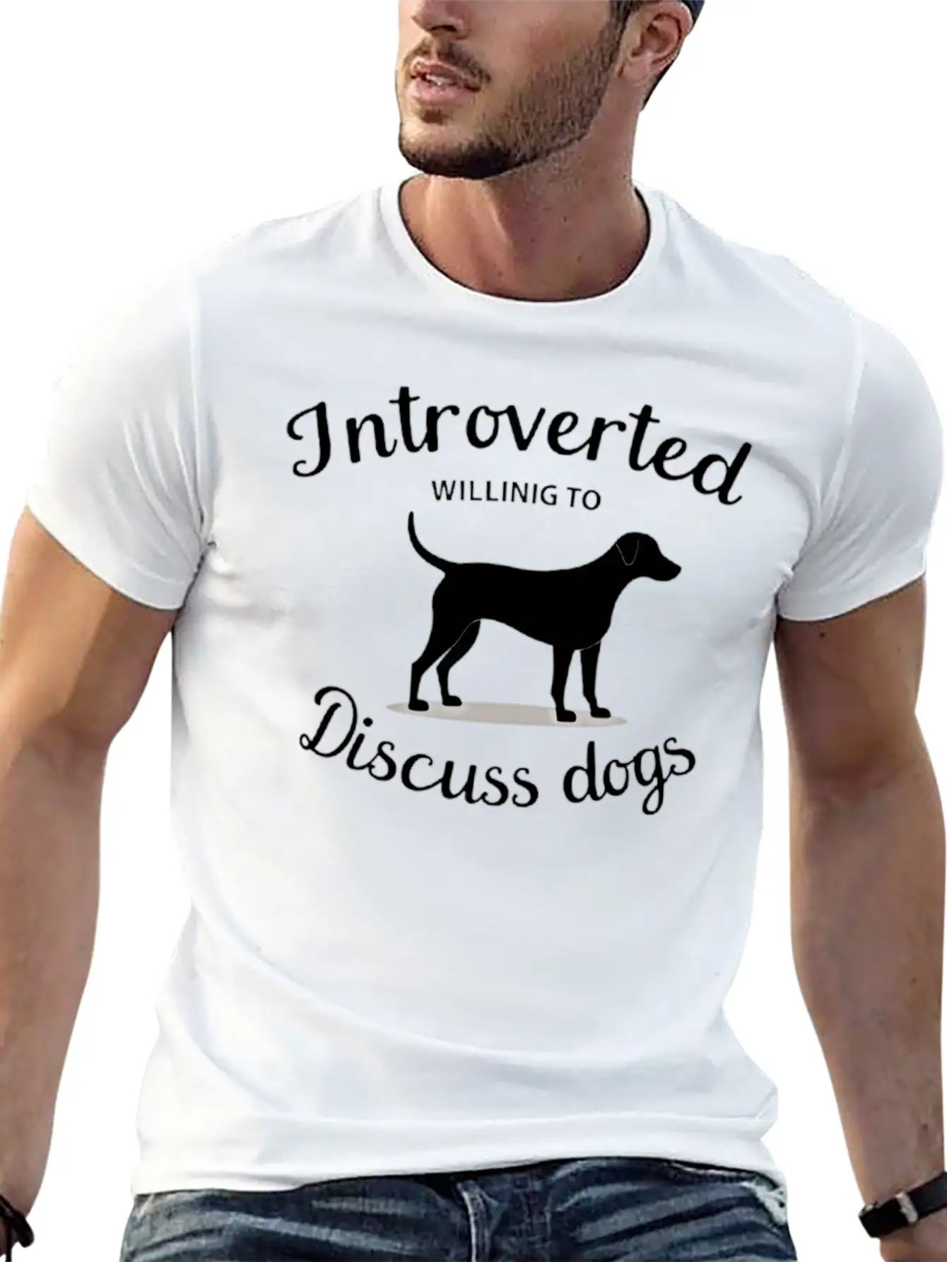 Introverted Dogs Lovers Unisex Casual T-Shirt – Clean Design For Daily Comfort
