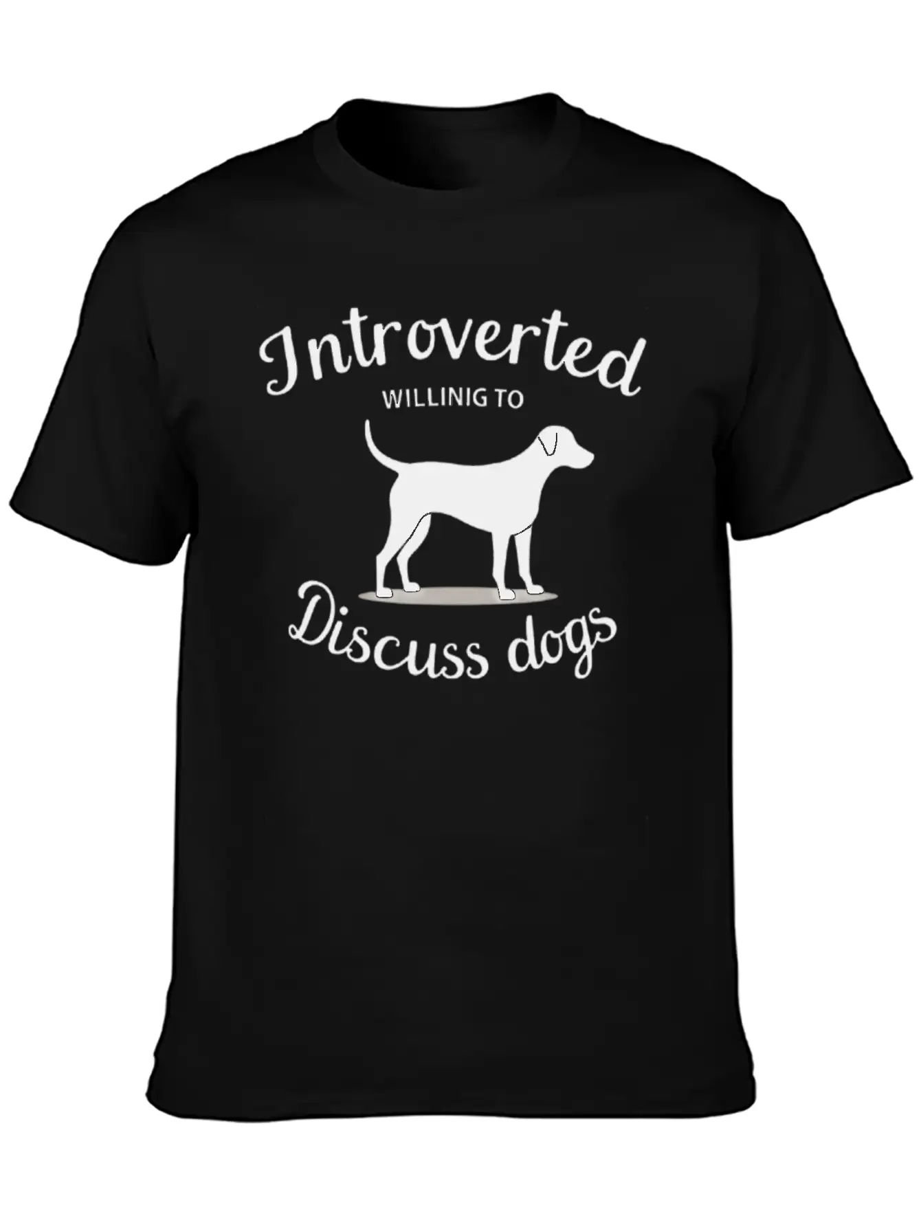 Introverted Dogs Lovers Unisex Casual T-Shirt – Clean Design For Daily Comfort