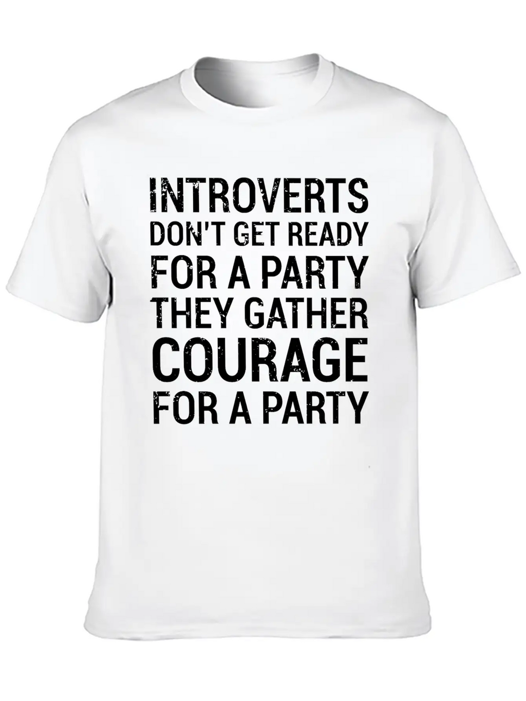 Introverts Gather Courage Party Quote T-Shirt Unisex Short Sleeve Soft Cotton T-Shirt – Casual Everyday Wear