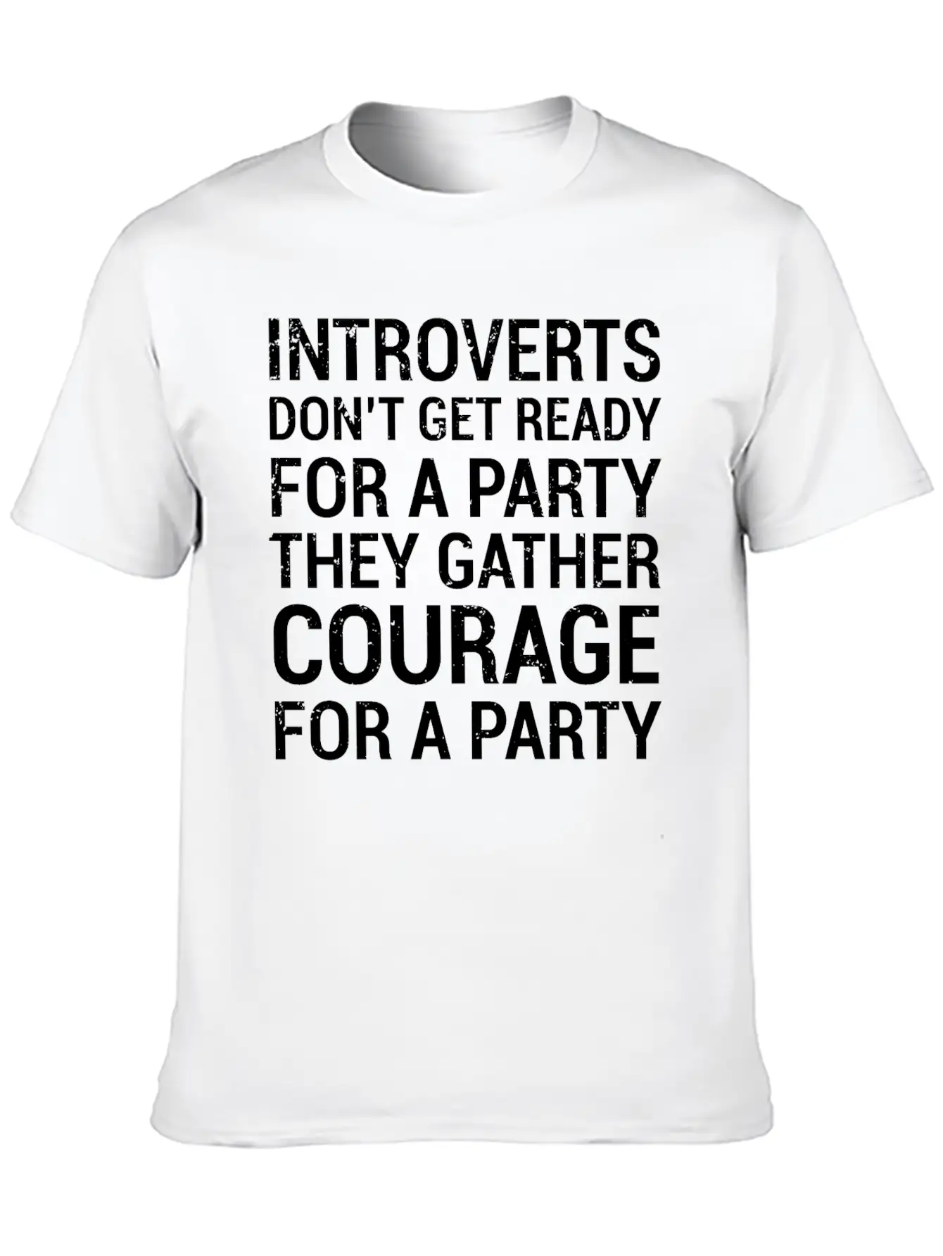 Introverts Gather Courage Party Quote T-Shirt Unisex Short Sleeve Soft Cotton T-Shirt – Casual Everyday Wear