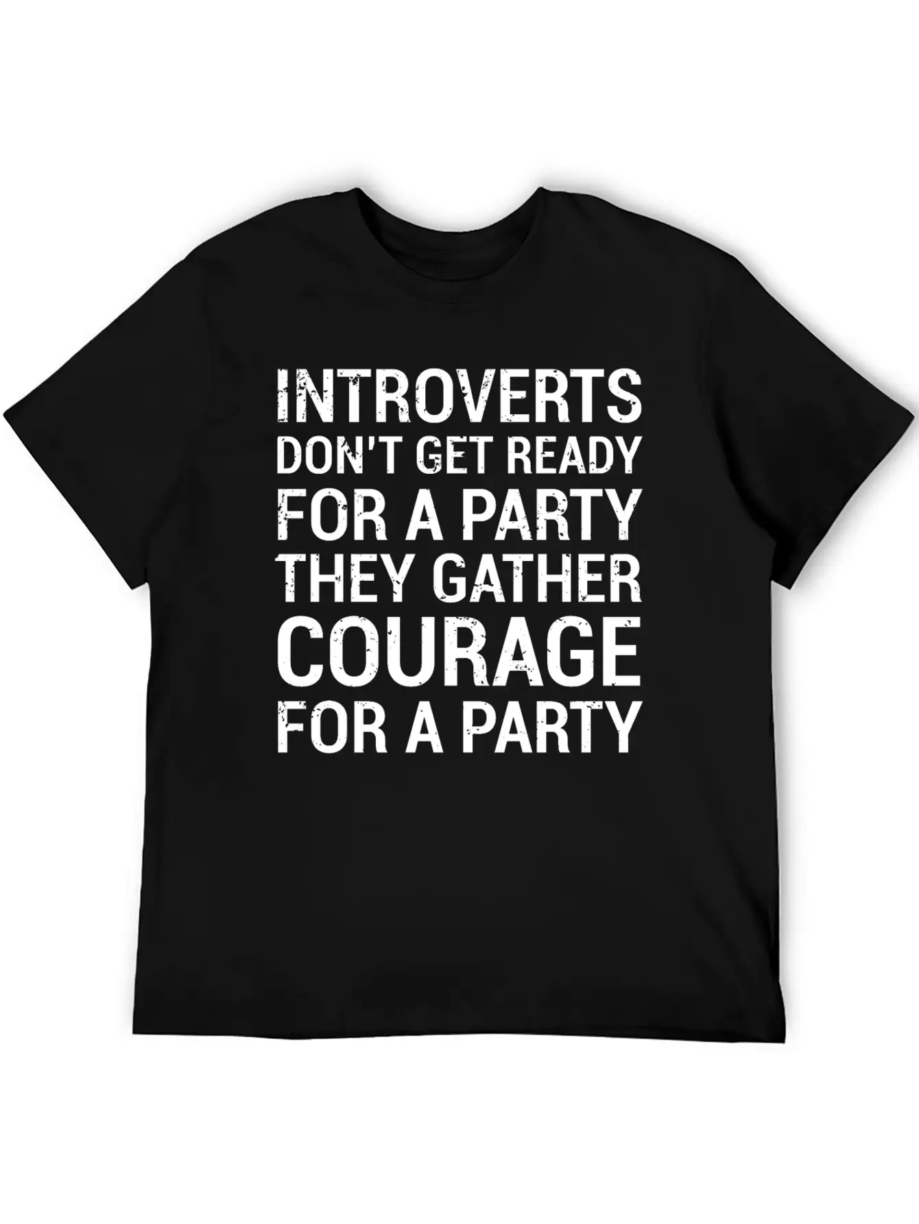 Introverts Gather Courage Party Quote T-Shirt Unisex Short Sleeve Soft Cotton T-Shirt – Casual Everyday Wear