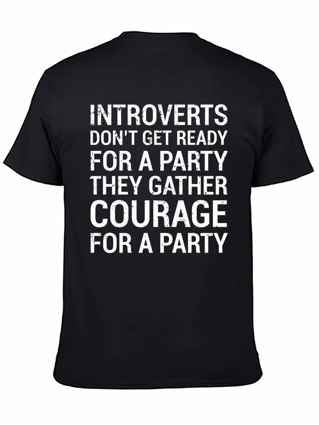 Introverts Gather Courage Party Quote T-Shirt Unisex Short Sleeve Soft Cotton T-Shirt – Casual Everyday Wear