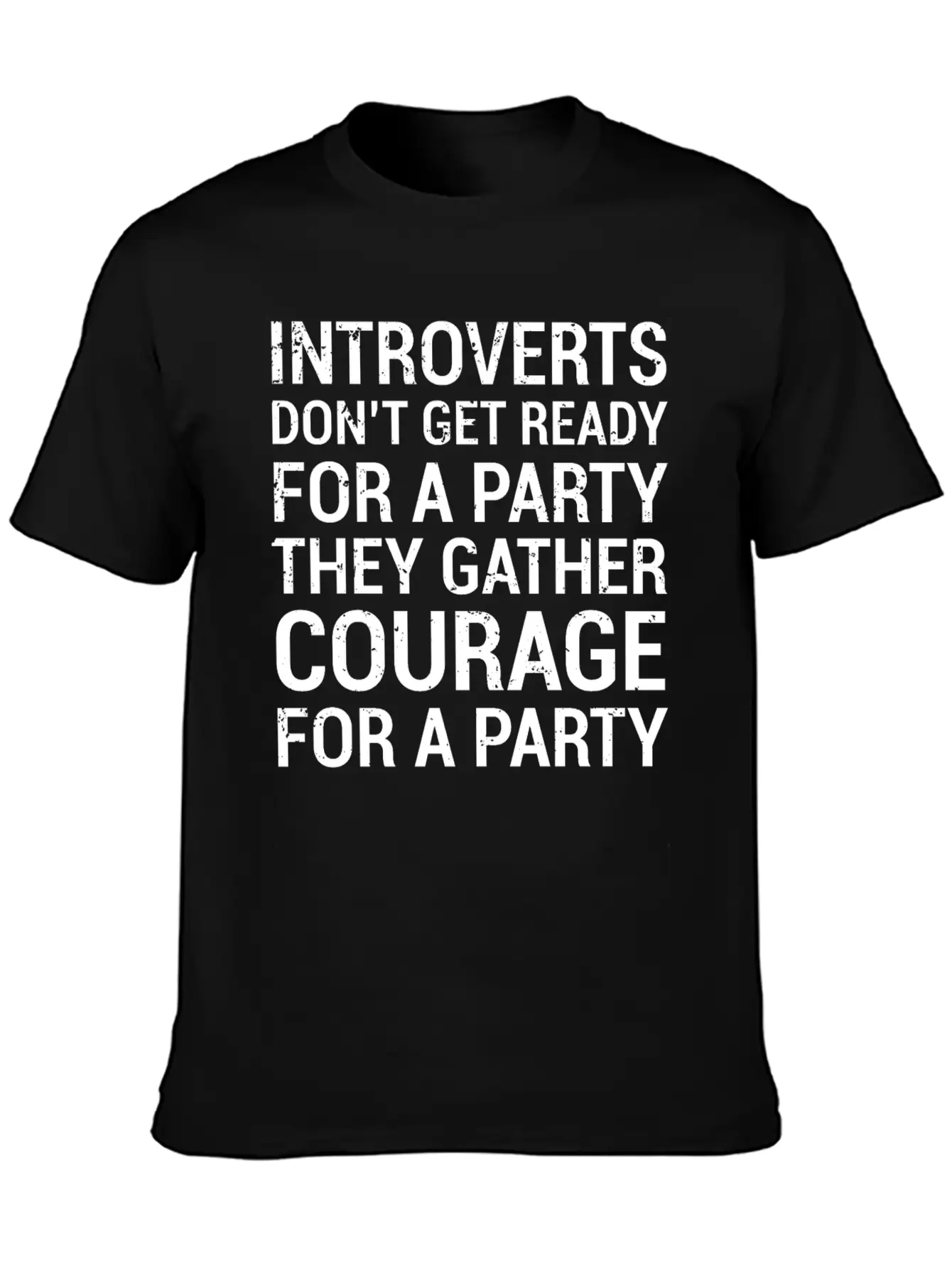 Introverts Gather Courage Party Quote T-Shirt Unisex Short Sleeve Soft Cotton T-Shirt – Casual Everyday Wear