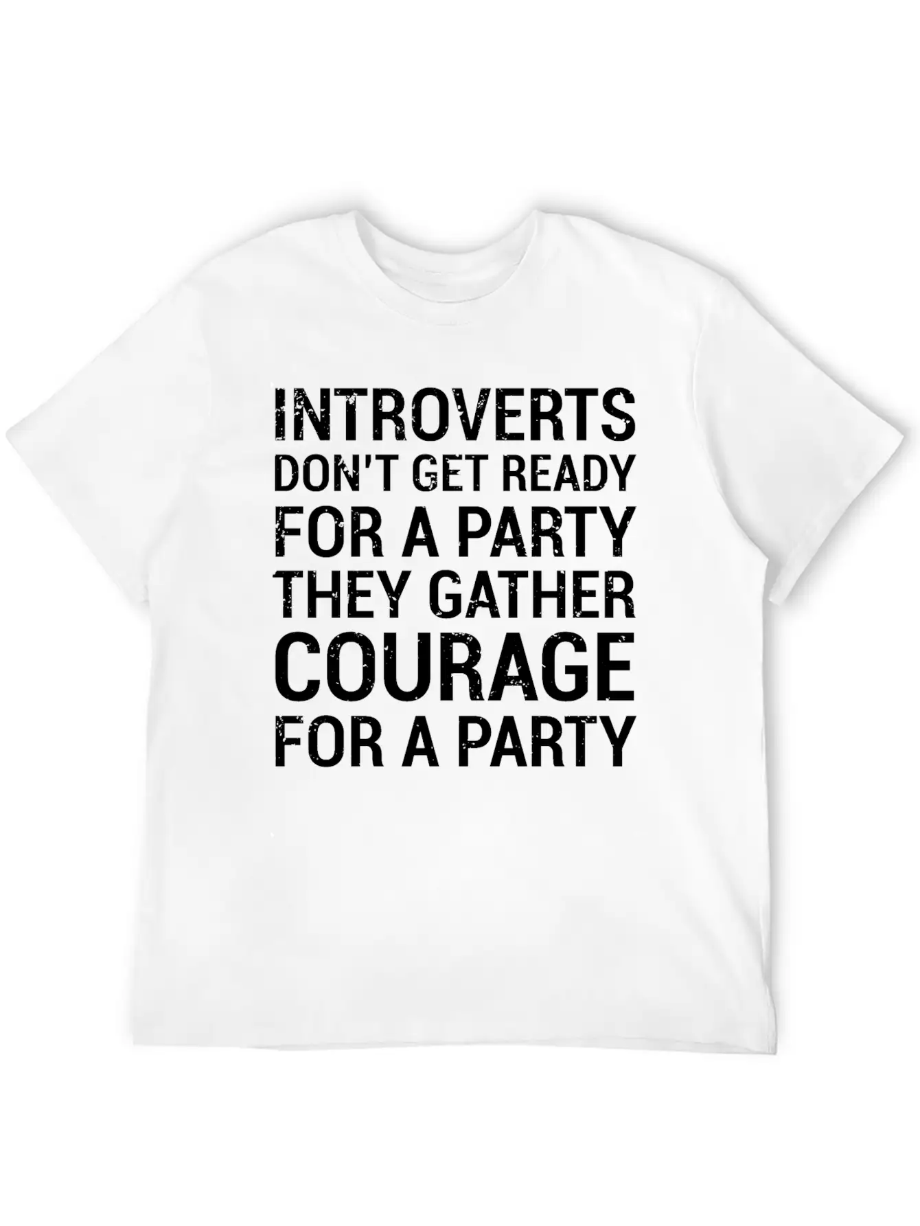 Introverts Gather Courage Party Quote T-Shirt Unisex Short Sleeve Soft Cotton T-Shirt – Casual Everyday Wear