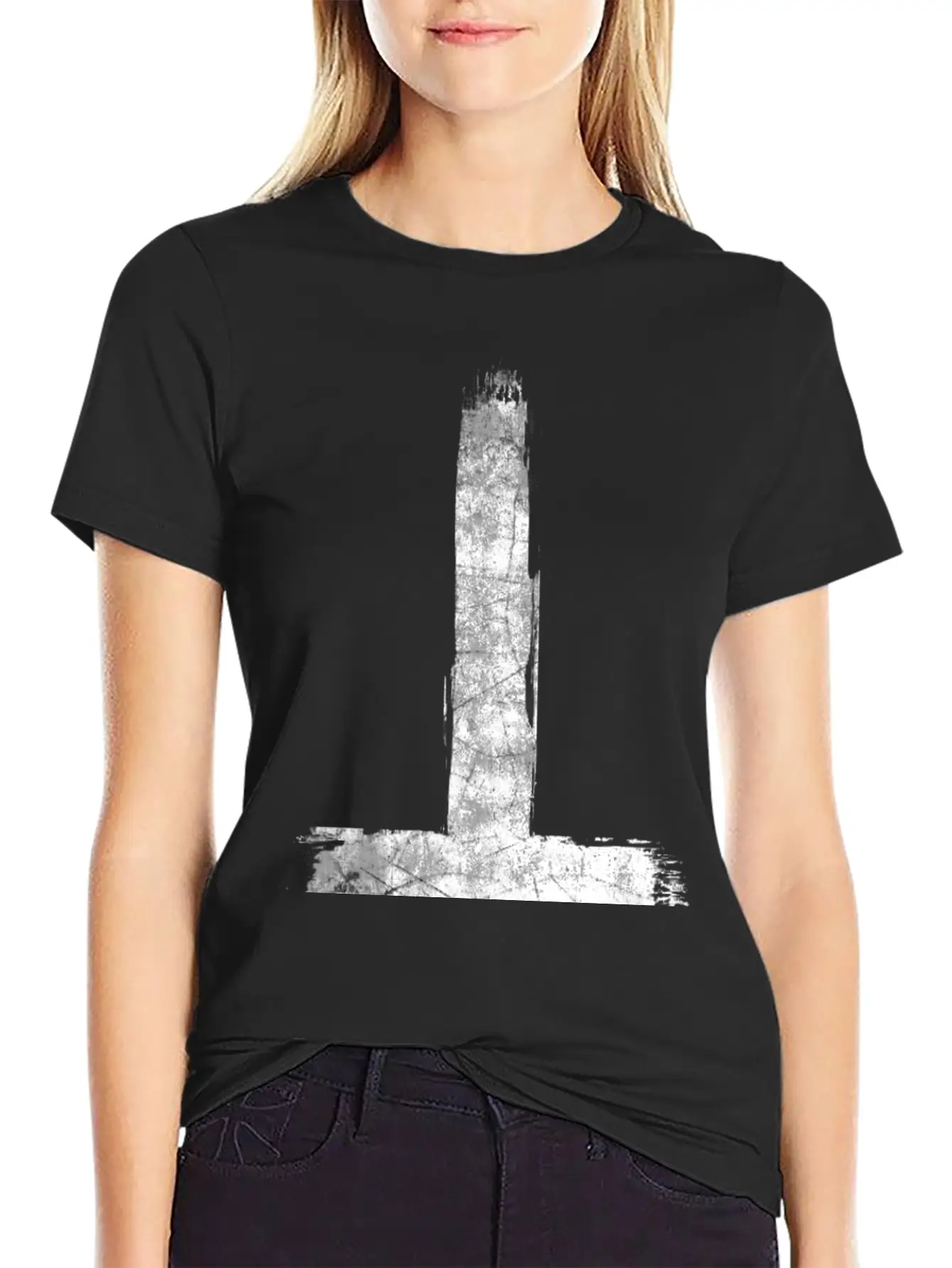 Inverted Cross Grunge Essential Cotton Tee For Daily Outfits – Unisex Style