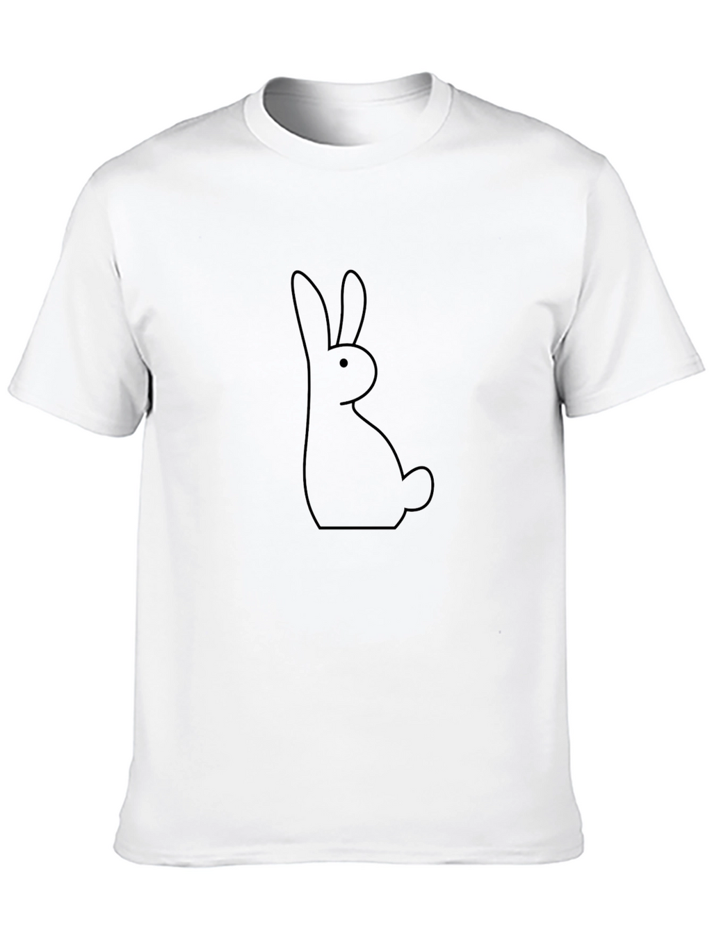 Black T-Shirt with Minimalist Rabbit Design