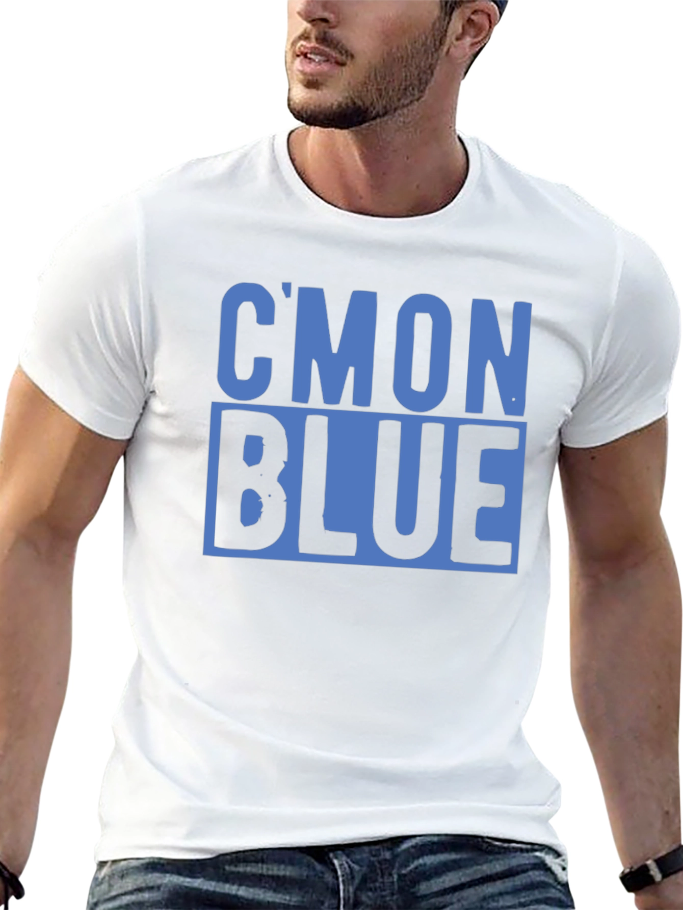 Cmon Blue Graphic T-Shirt - Bold Statement Tee
