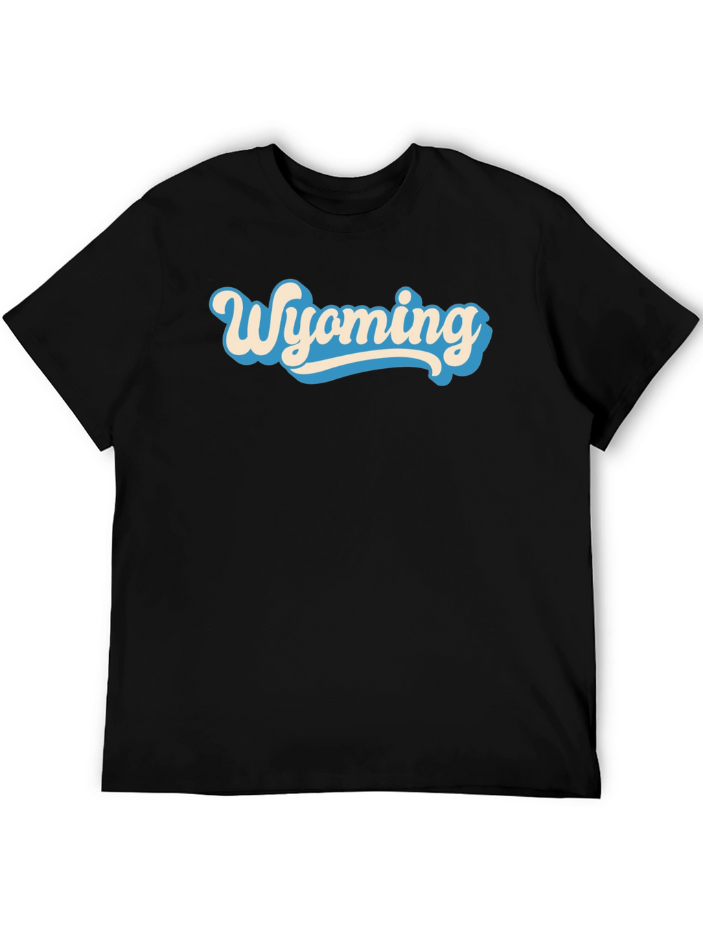 Wyoming Graphic Tee - Retro Style Black T-Shirt
