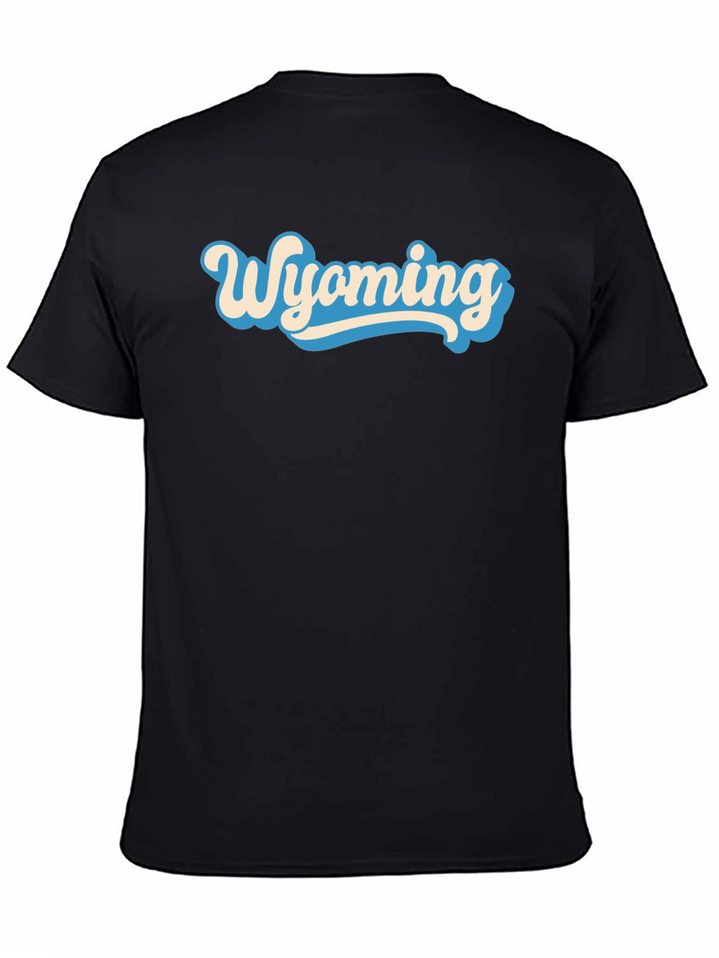 Wyoming Graphic Tee - Retro Style Black T-Shirt