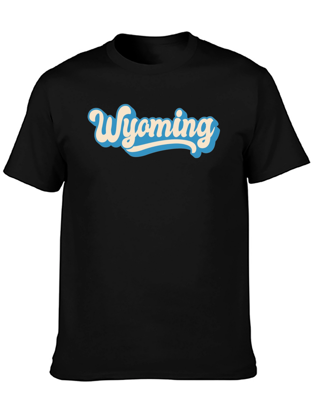 Wyoming Graphic Tee - Retro Style Black T-Shirt