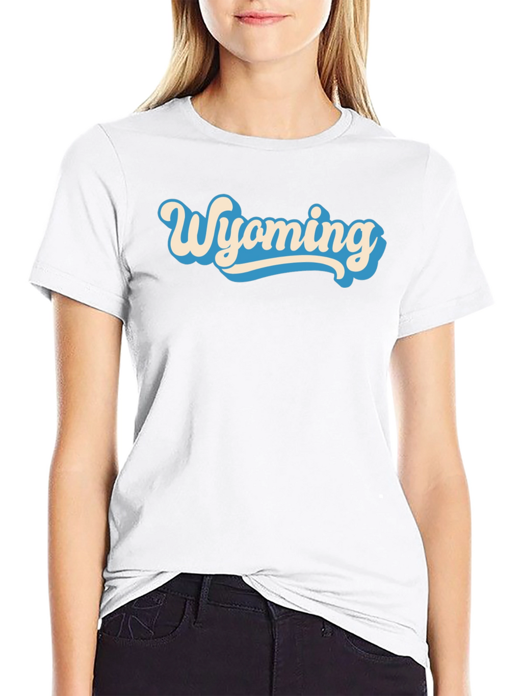 Wyoming Graphic Tee - Retro Style Black T-Shirt