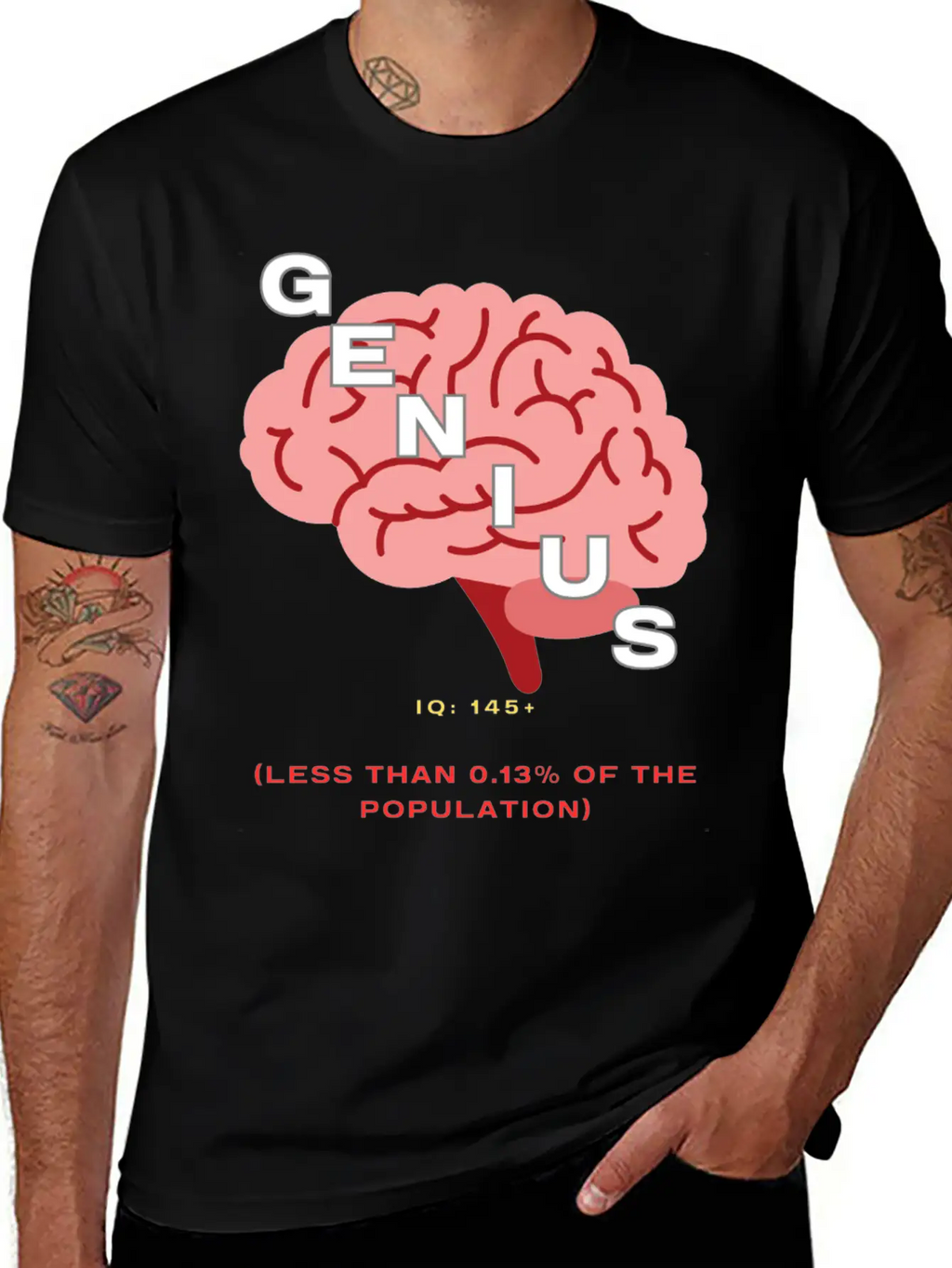 IQ 145plus Genius - Intelligence Quotient Casual Graphic T-Shirt – Simple And Comfortable Daily Wear