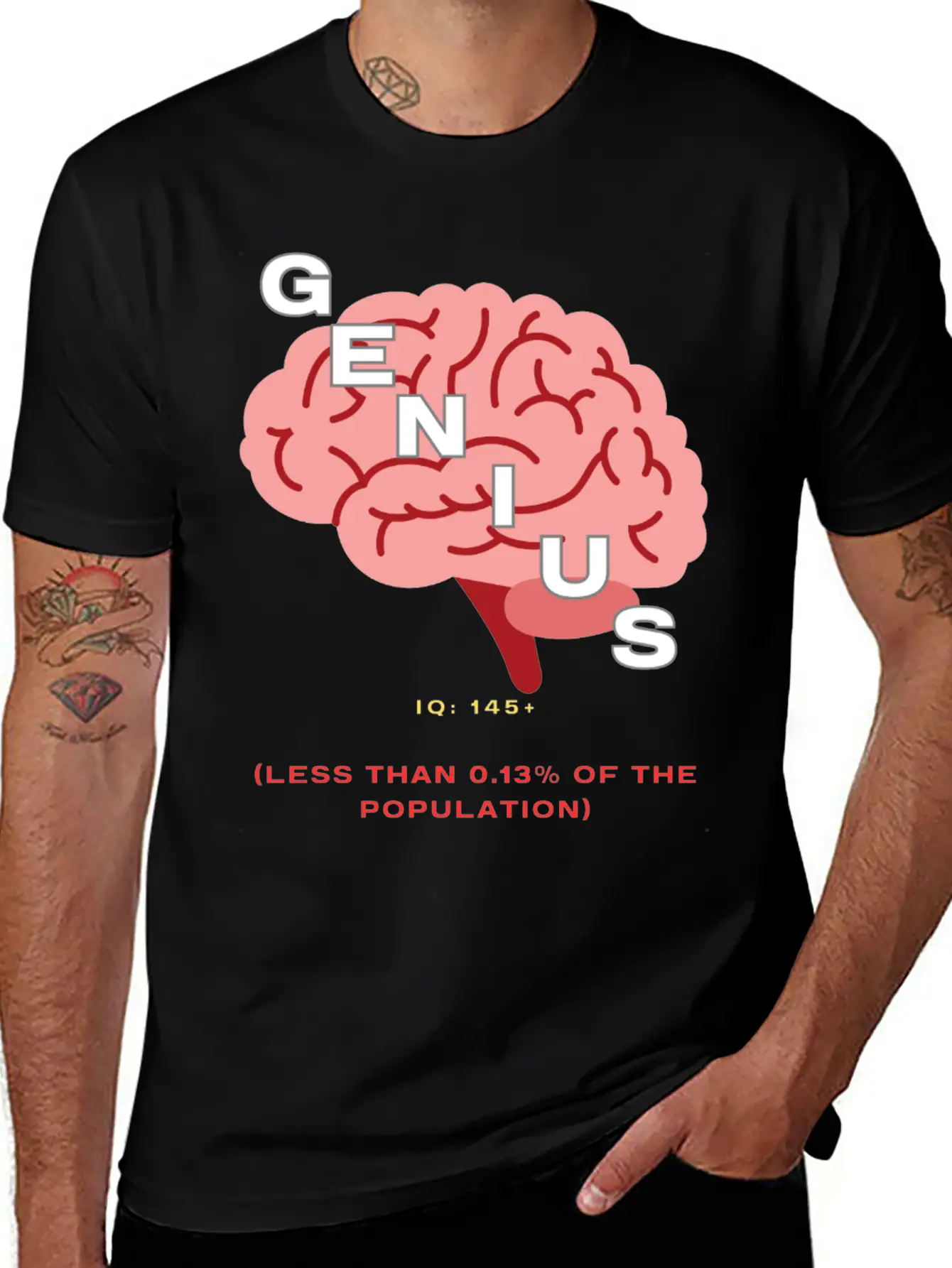 IQ 145plus Genius - Intelligence Quotient Casual Graphic T-Shirt – Simple And Comfortable Daily Wear