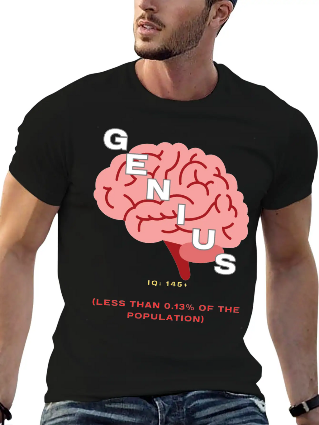 IQ 145plus Genius - Intelligence Quotient Casual Graphic T-Shirt – Simple And Comfortable Daily Wear