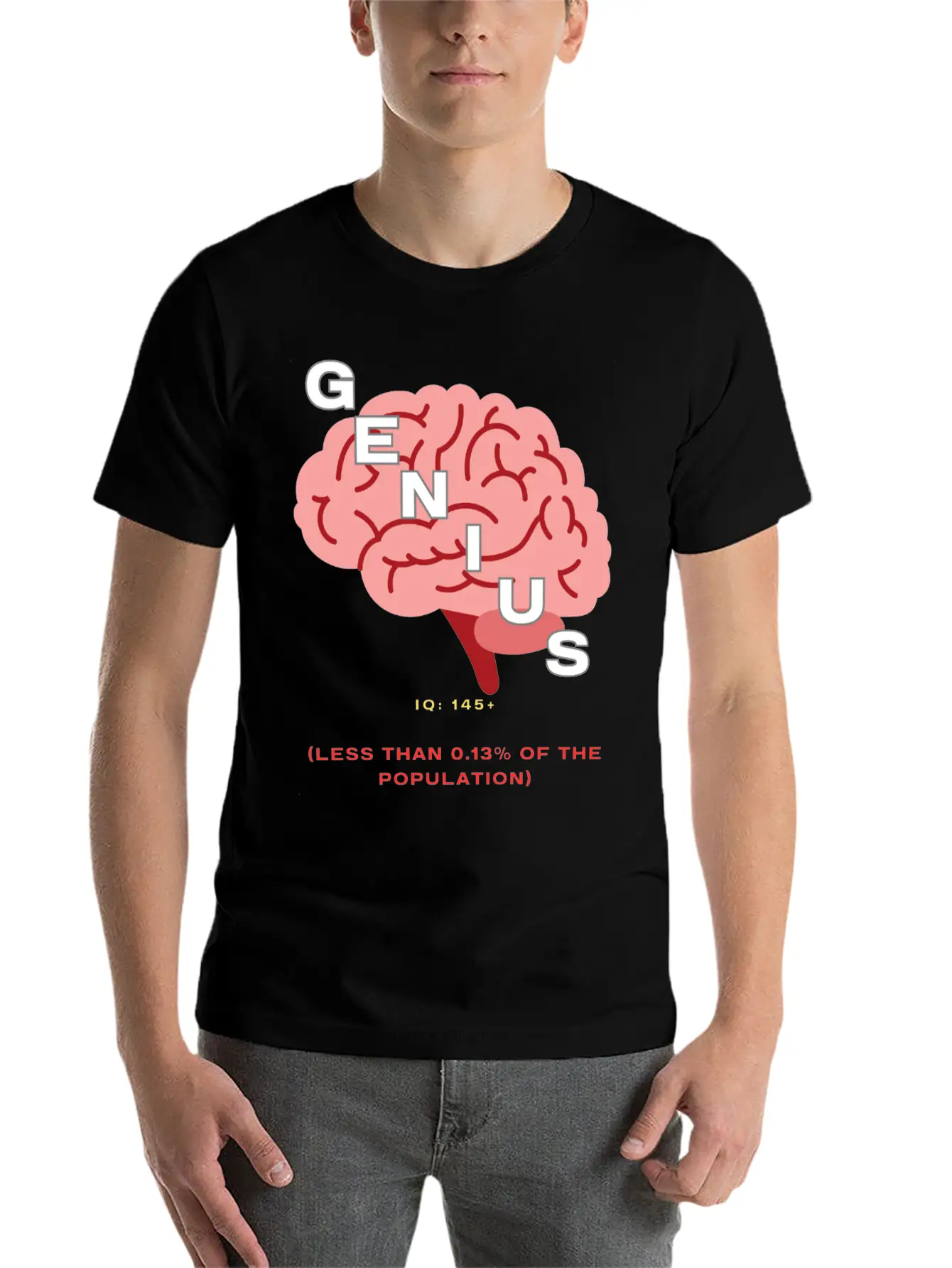IQ 145plus Genius - Intelligence Quotient Casual Graphic T-Shirt – Simple And Comfortable Daily Wear