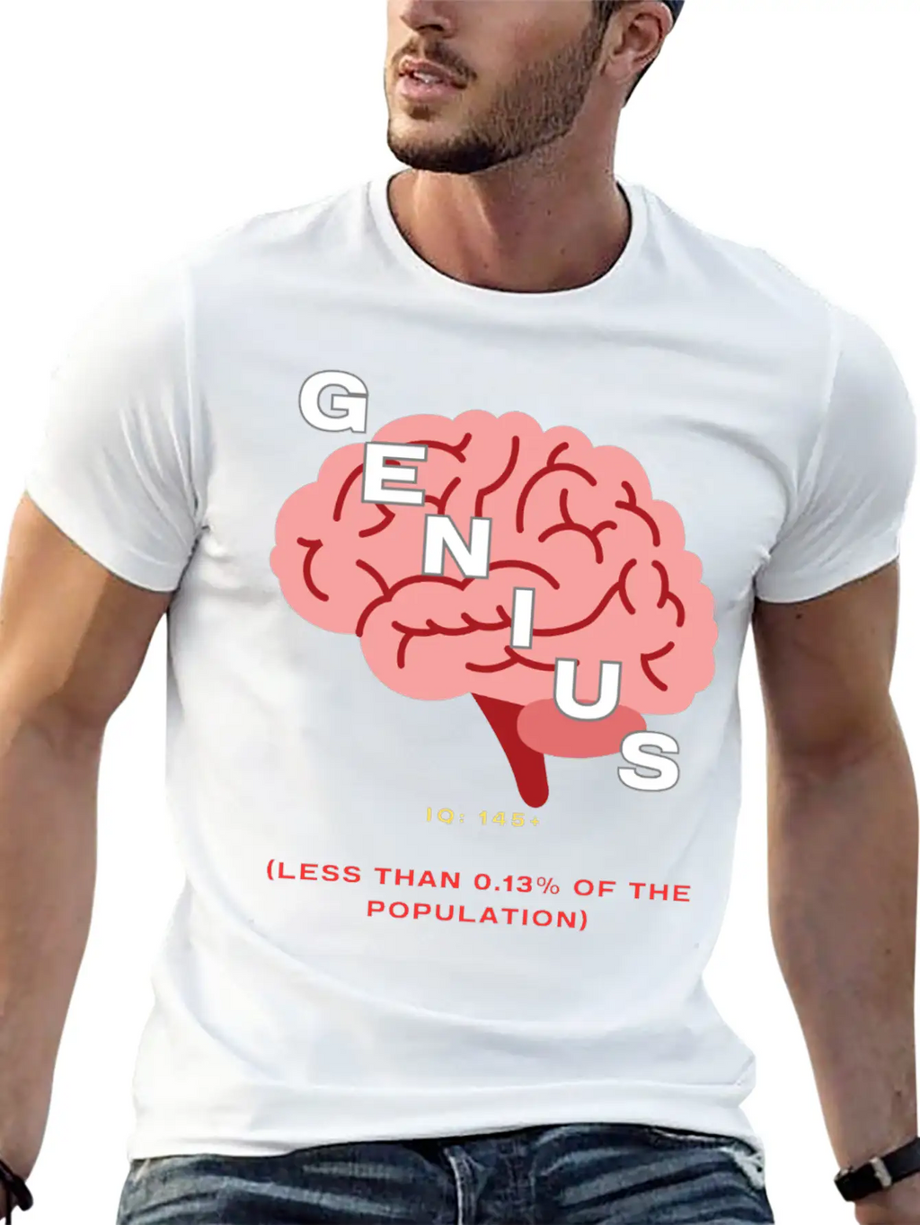 IQ 145plus Genius - Intelligence Quotient Casual Graphic T-Shirt – Simple And Comfortable Daily Wear