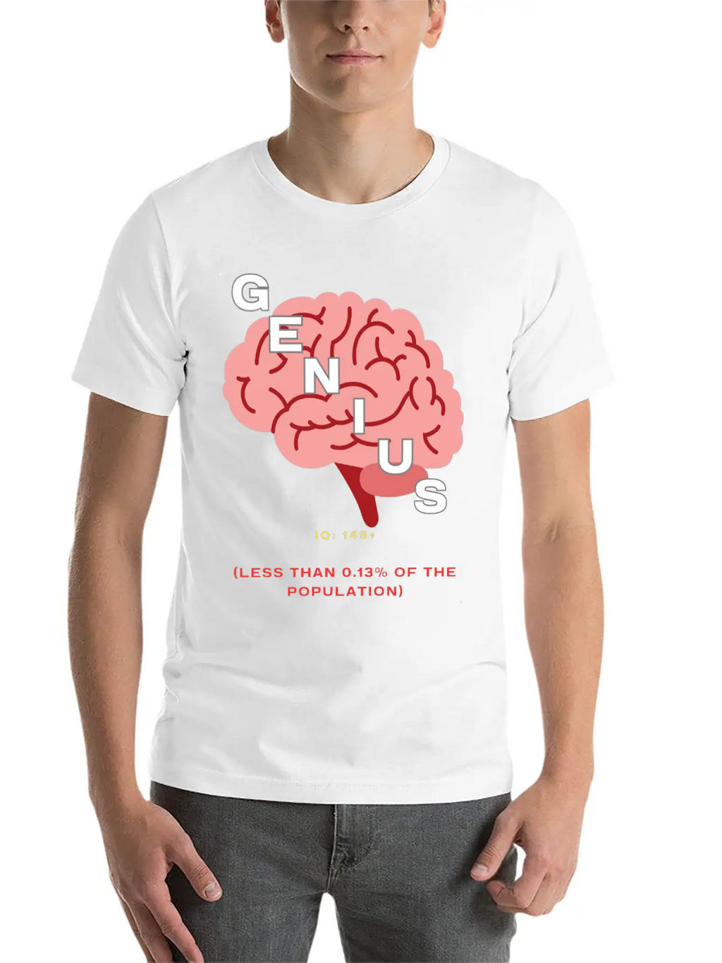 IQ 145plus Genius - Intelligence Quotient Casual Graphic T-Shirt – Simple And Comfortable Daily Wear