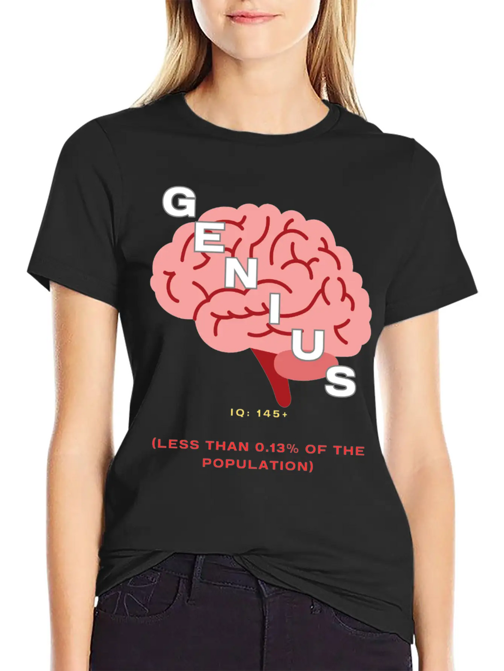IQ 145plus Genius - Intelligence Quotient Casual Graphic T-Shirt – Simple And Comfortable Daily Wear