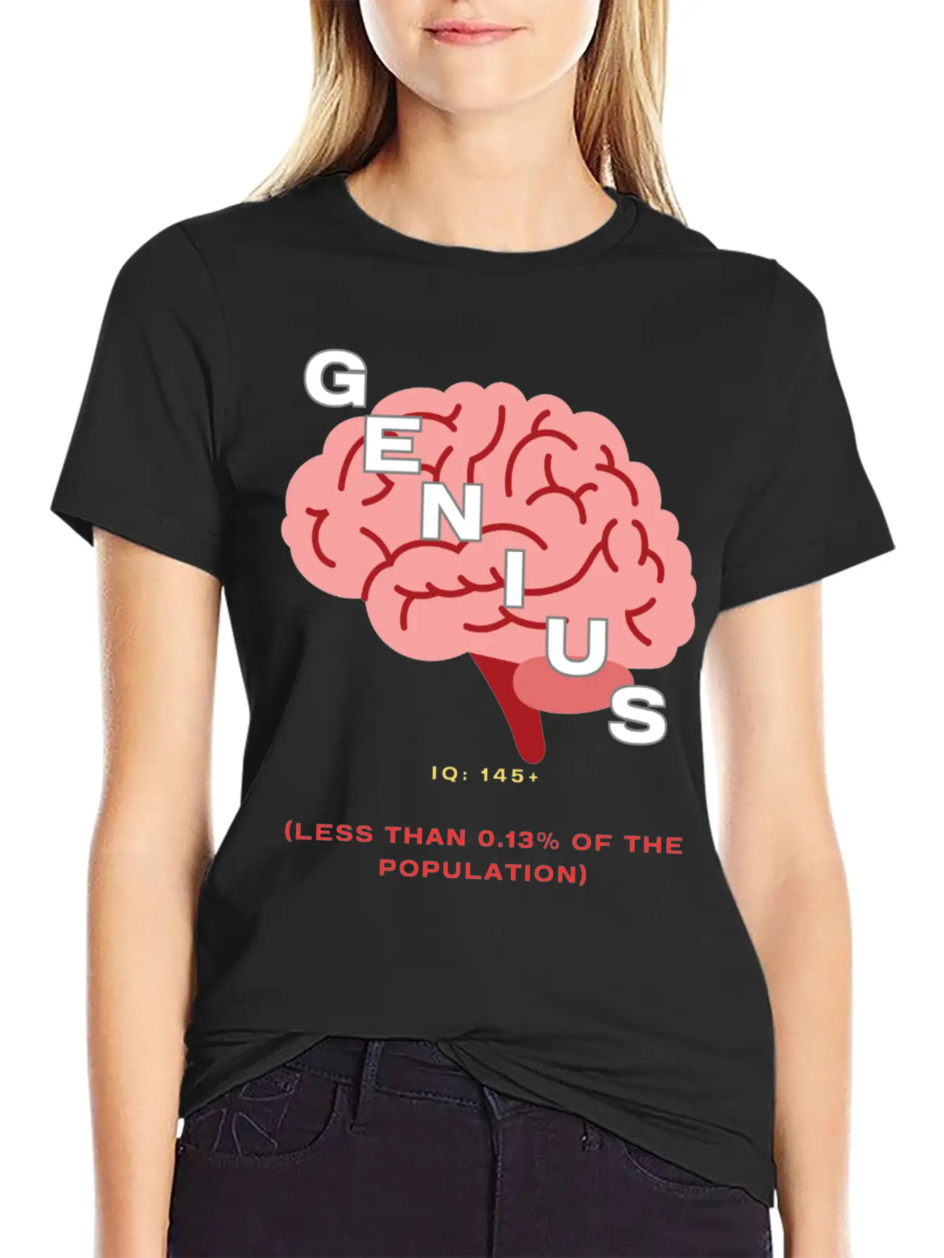 IQ 145plus Genius - Intelligence Quotient Casual Graphic T-Shirt – Simple And Comfortable Daily Wear
