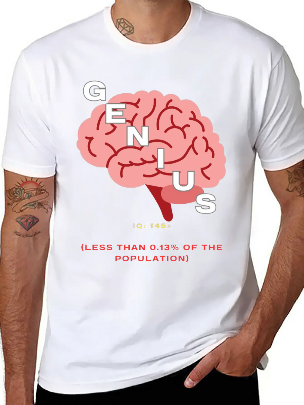 IQ 145plus Genius - Intelligence Quotient Casual Graphic T-Shirt – Simple And Comfortable Daily Wear