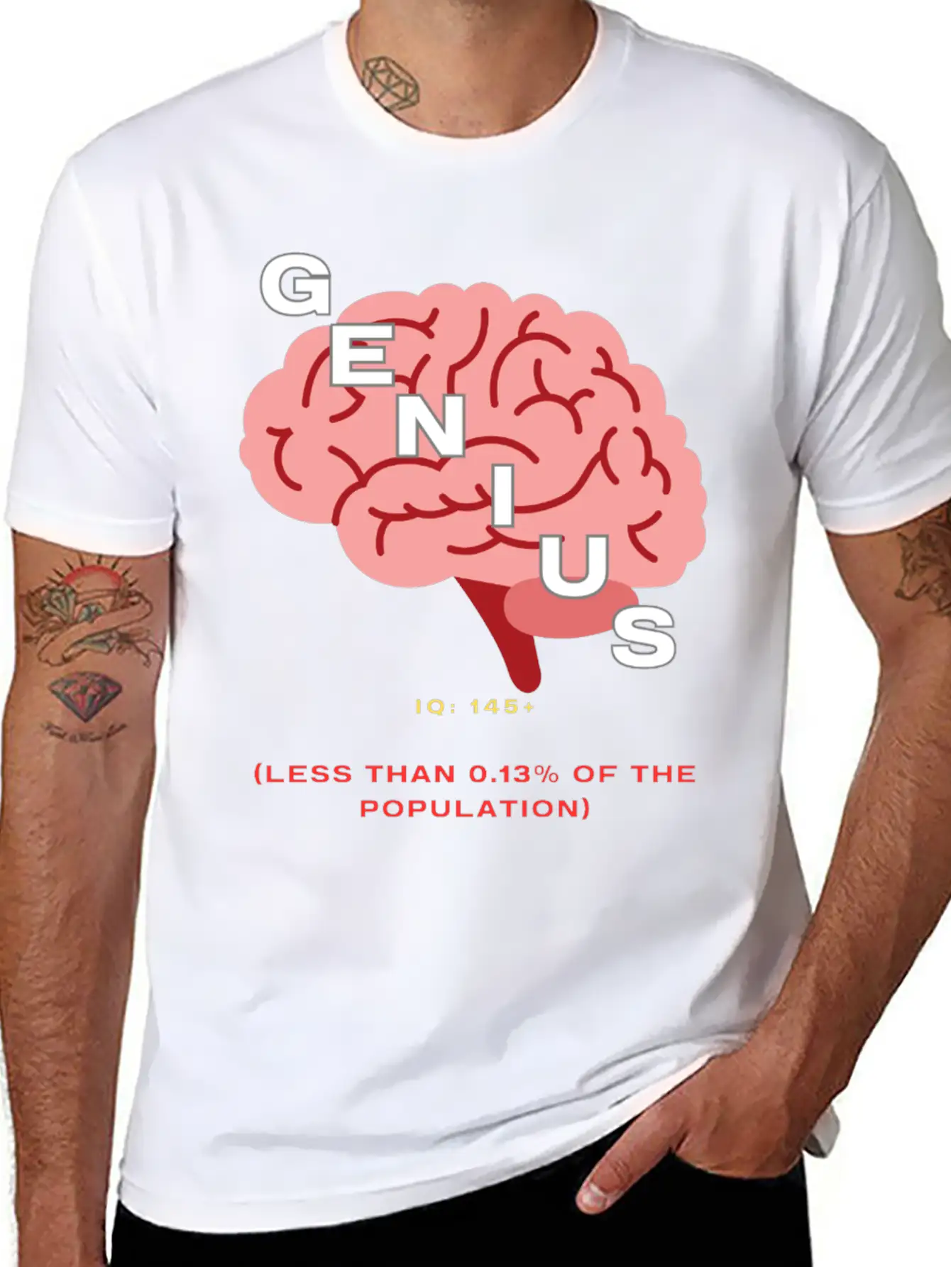 IQ 145plus Genius - Intelligence Quotient Casual Graphic T-Shirt – Simple And Comfortable Daily Wear