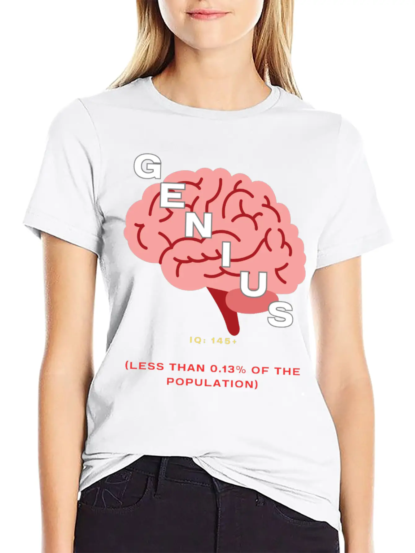 IQ 145plus Genius - Intelligence Quotient Casual Graphic T-Shirt – Simple And Comfortable Daily Wear