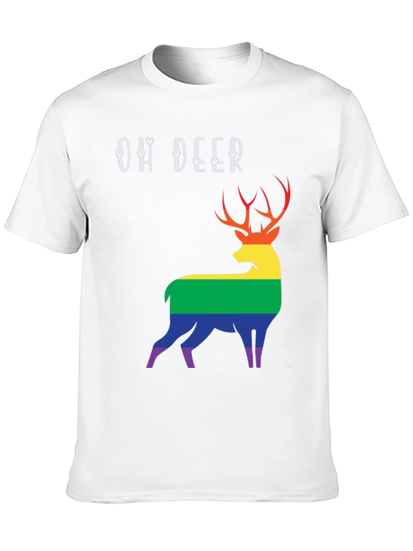 Oh Deer LGBT Pride T-Shirt - Rainbow Stag Graphic Tee