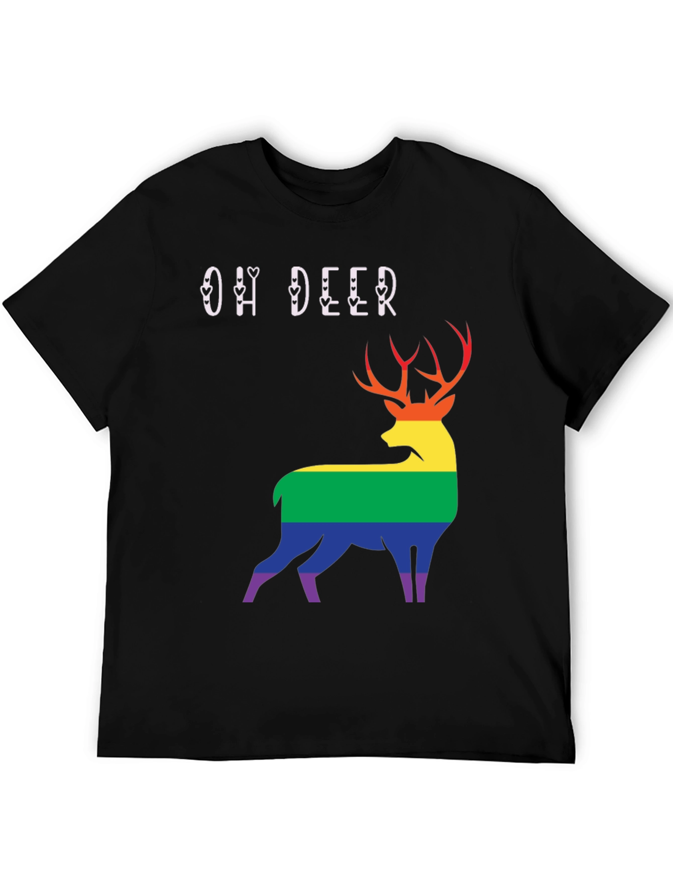 Oh Deer LGBT Pride T-Shirt - Rainbow Stag Graphic Tee