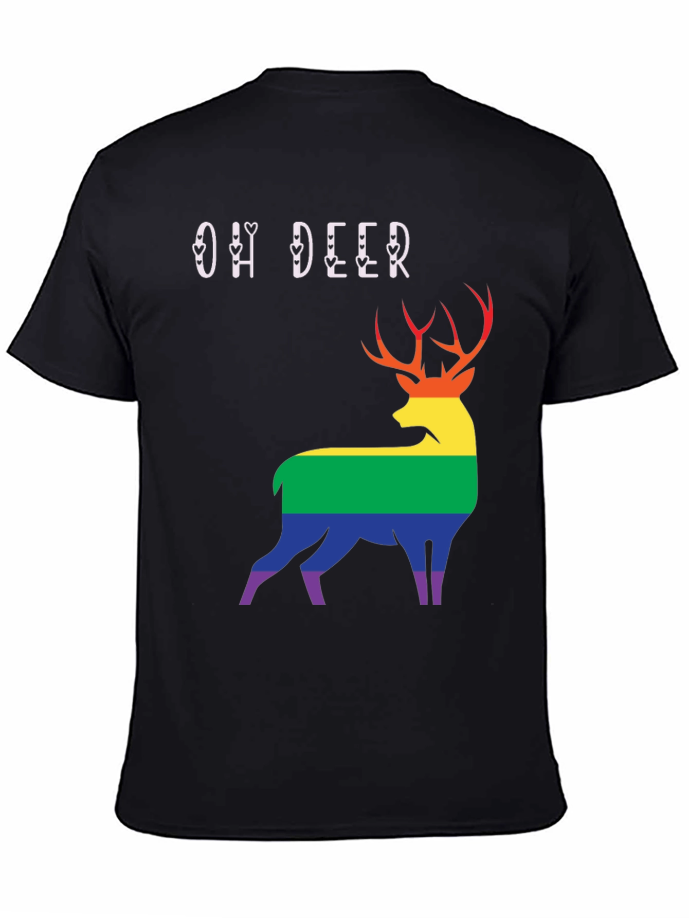 Oh Deer LGBT Pride T-Shirt - Rainbow Stag Graphic Tee