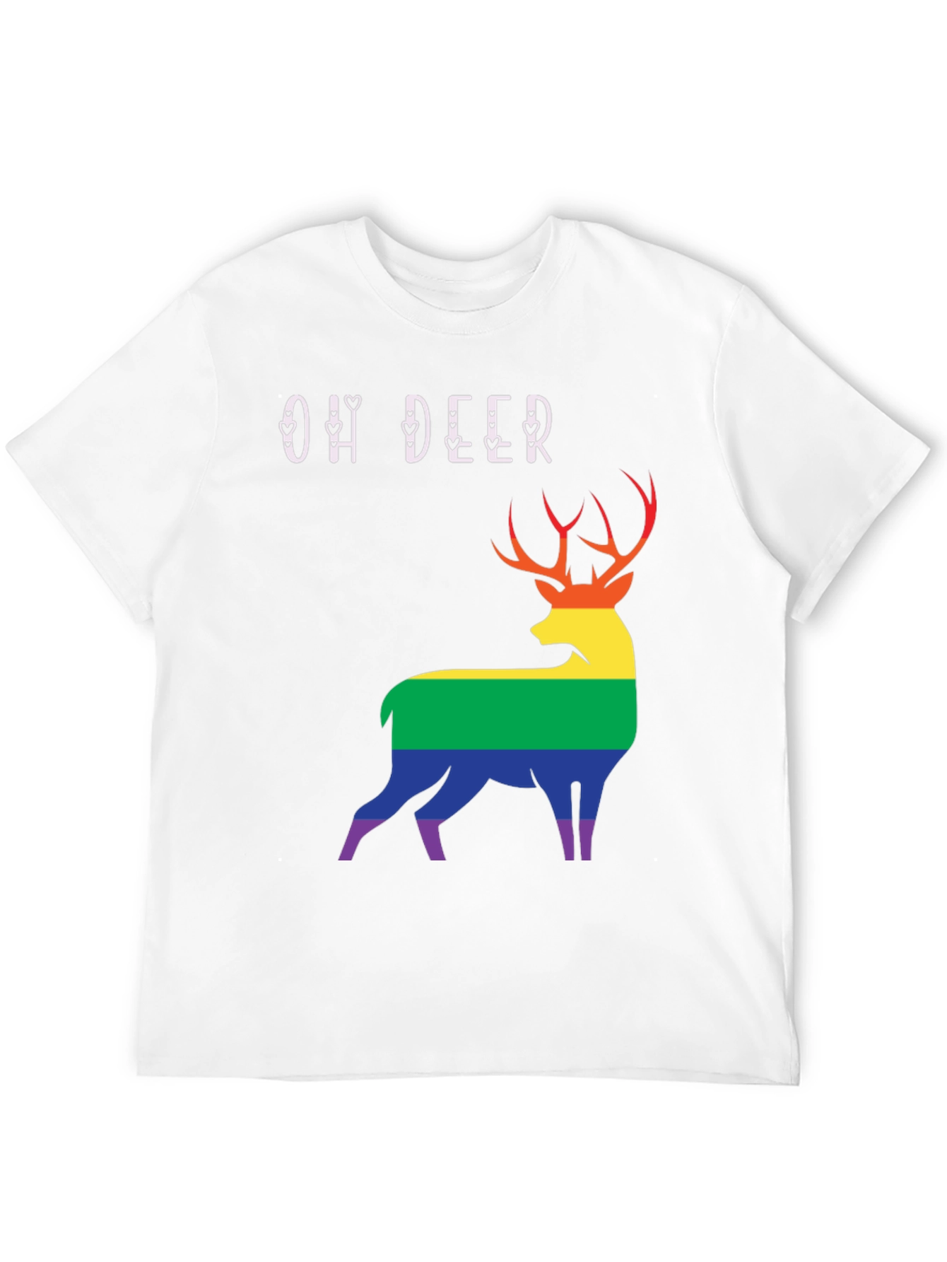 Oh Deer LGBT Pride T-Shirt - Rainbow Stag Graphic Tee