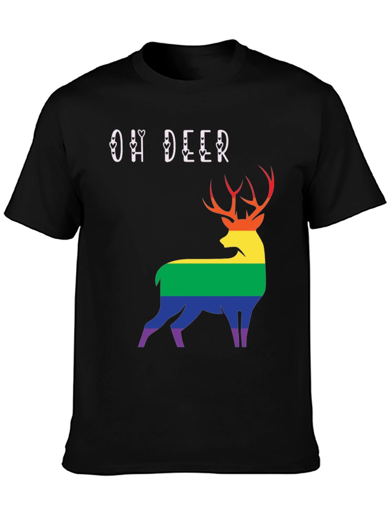 Oh Deer LGBT Pride T-Shirt - Rainbow Stag Graphic Tee