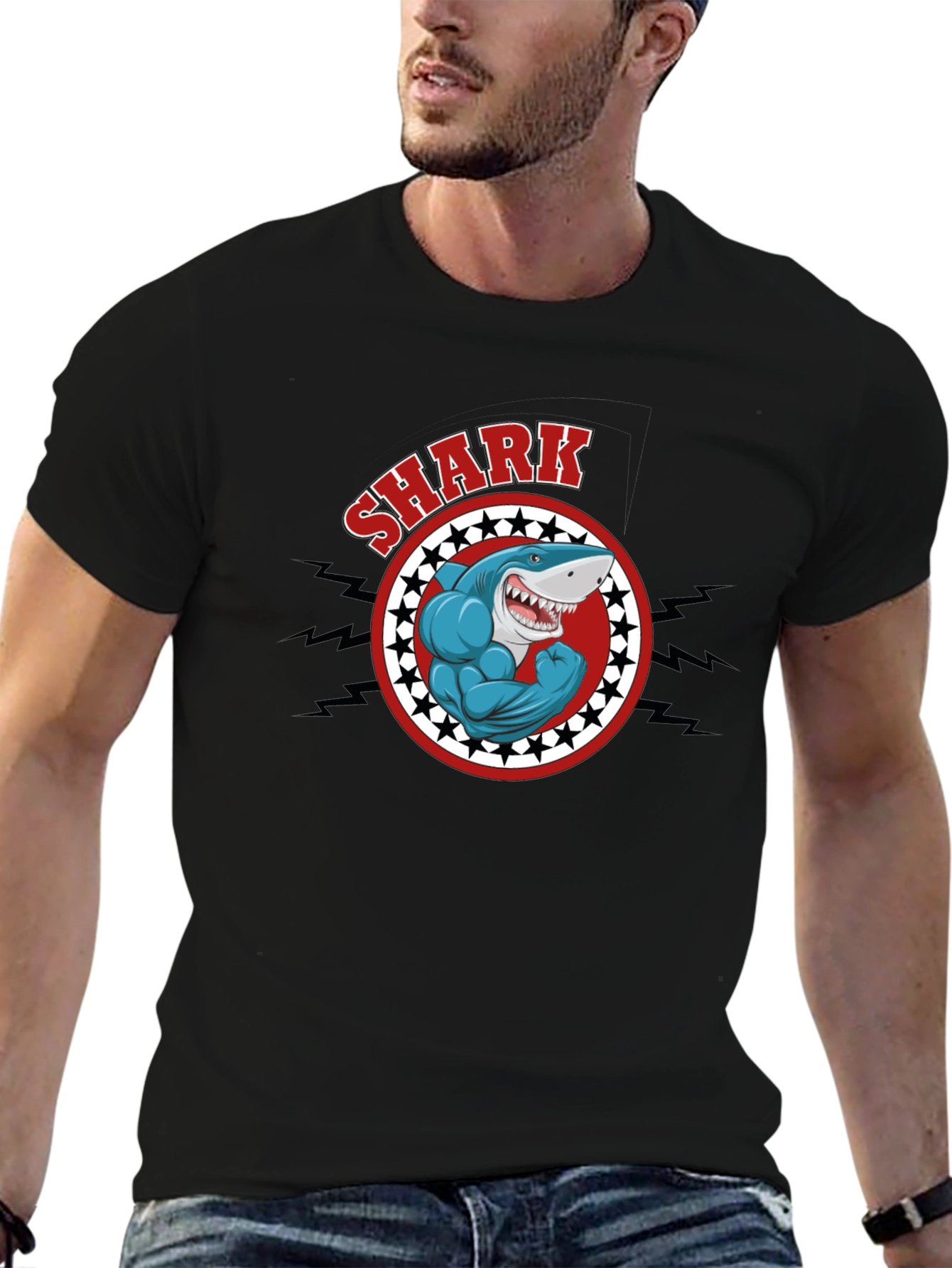 Shark Muscle Graphic T-Shirt