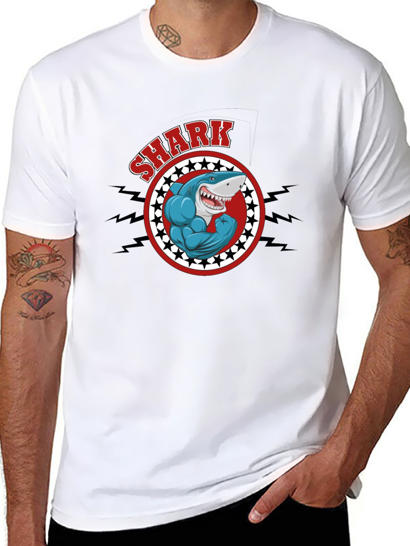 Shark Muscle Graphic T-Shirt