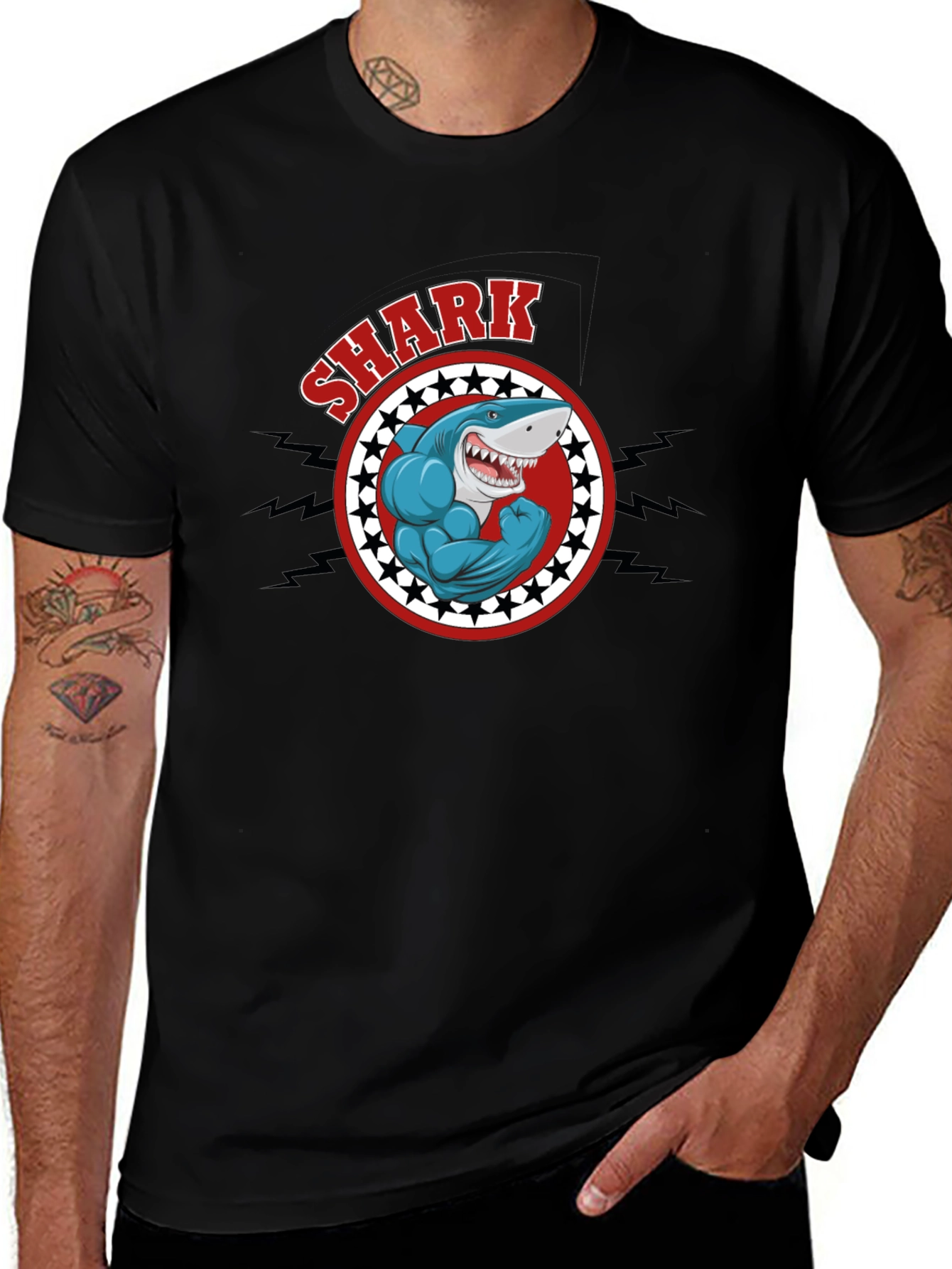 Shark Muscle Graphic T-Shirt
