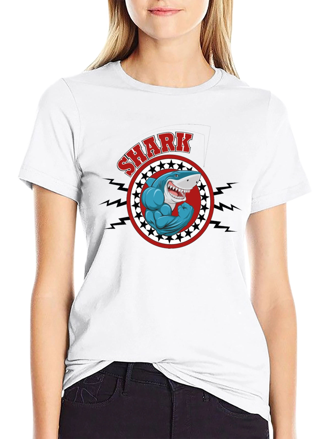 Shark Muscle Graphic T-Shirt