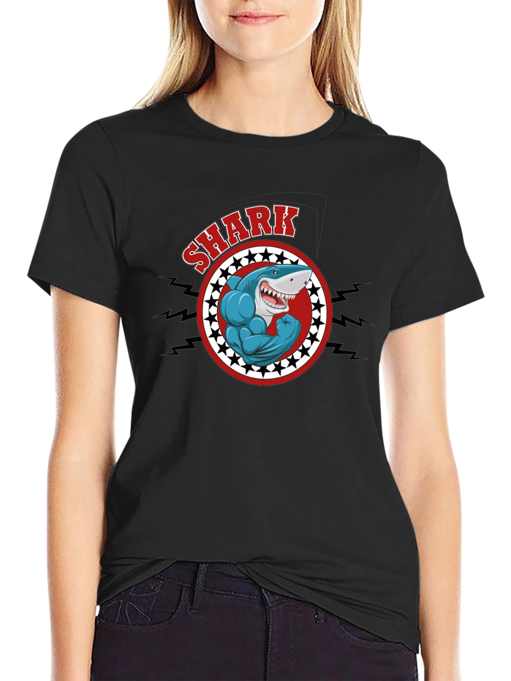 Shark Muscle Graphic T-Shirt
