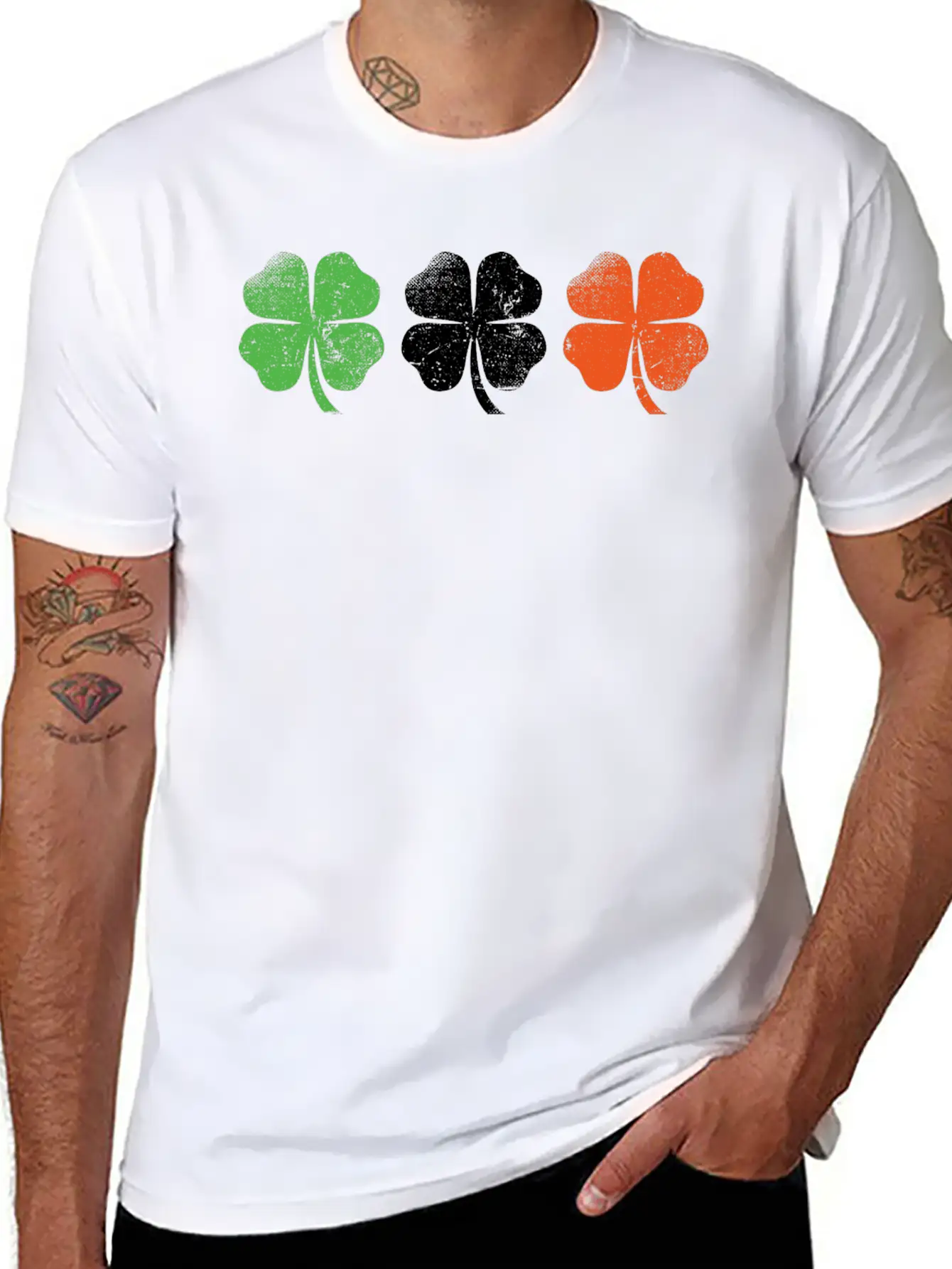 Ireland Flag Shamrocks Essential Cotton Tee For Daily Outfits – Unisex Style