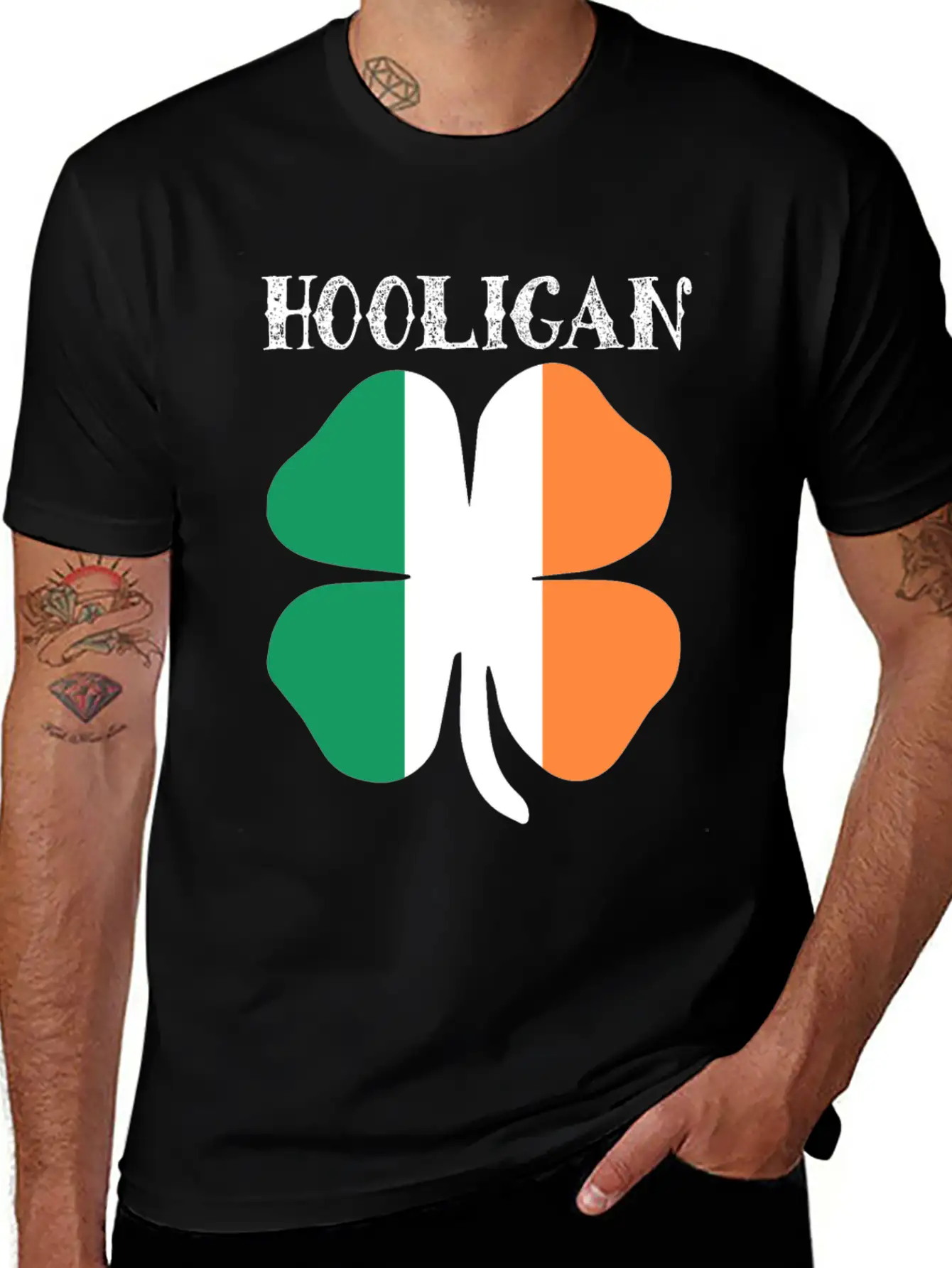 Irish Hooligan Ireland Flag Shamrock Clover St Classic Fit Graphic Tee For Daily Comfort – Unisex Cotton Shirt